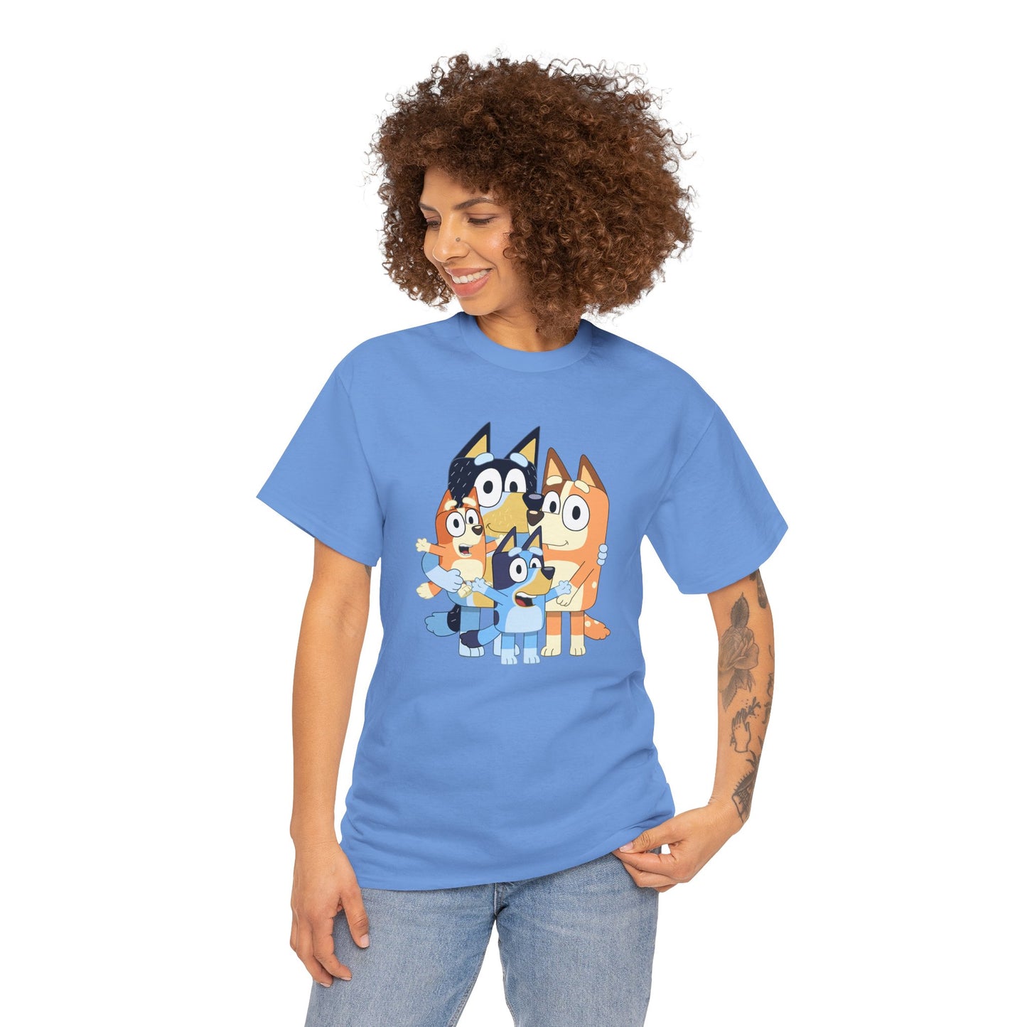 Princess Grace Bluey Family Unisex Heavy Cotton Tee Fun and Stylish for Kids and Adults