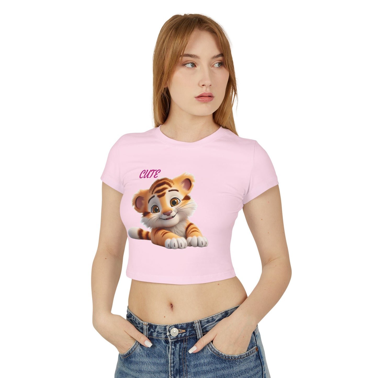 Princess Grace Cute Tiger Women's Baby Tee Playful & Stylish T-Shirt