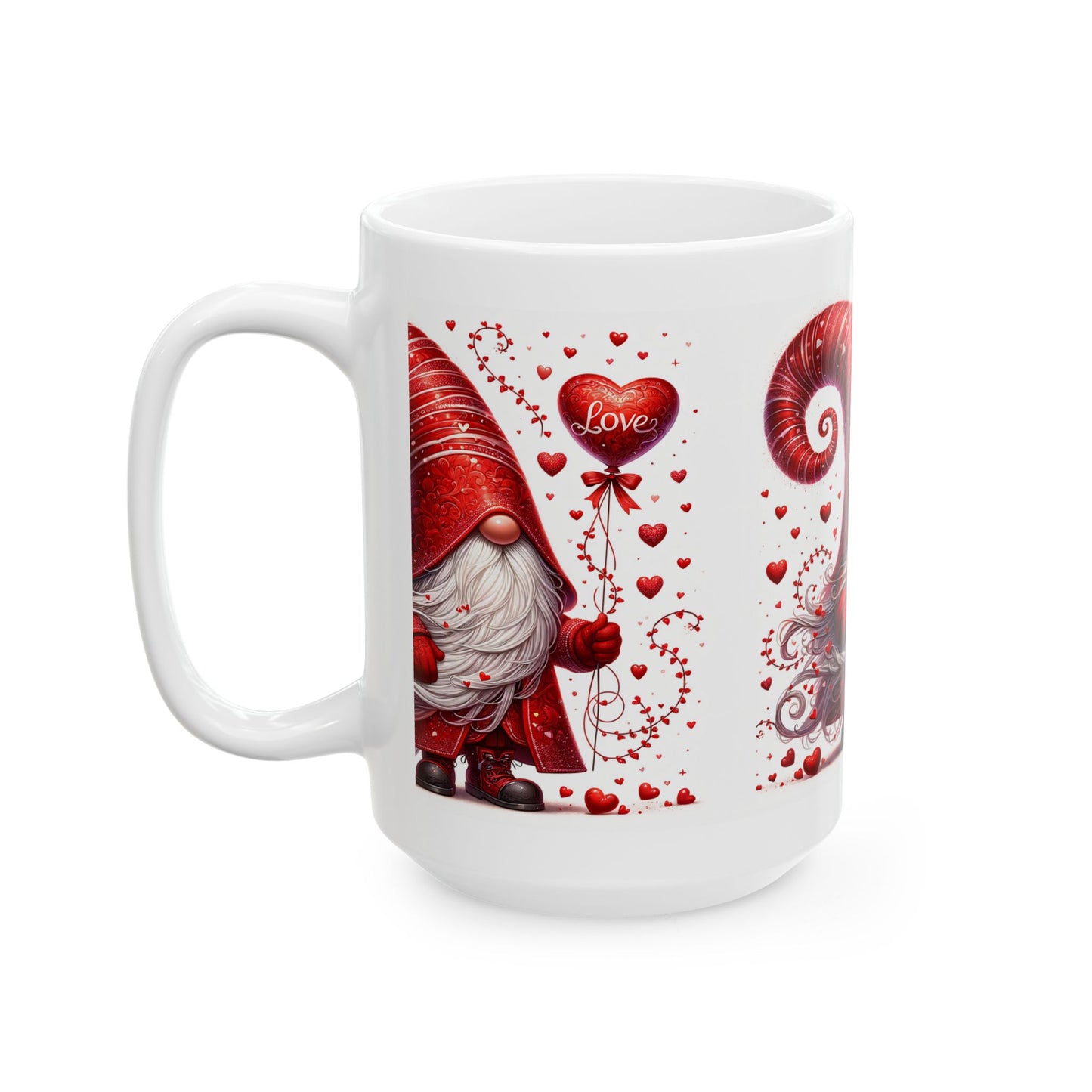 Princess Grace Whimsical Gnome Love Ceramic Mug Perfect for Valentine's Day Gift