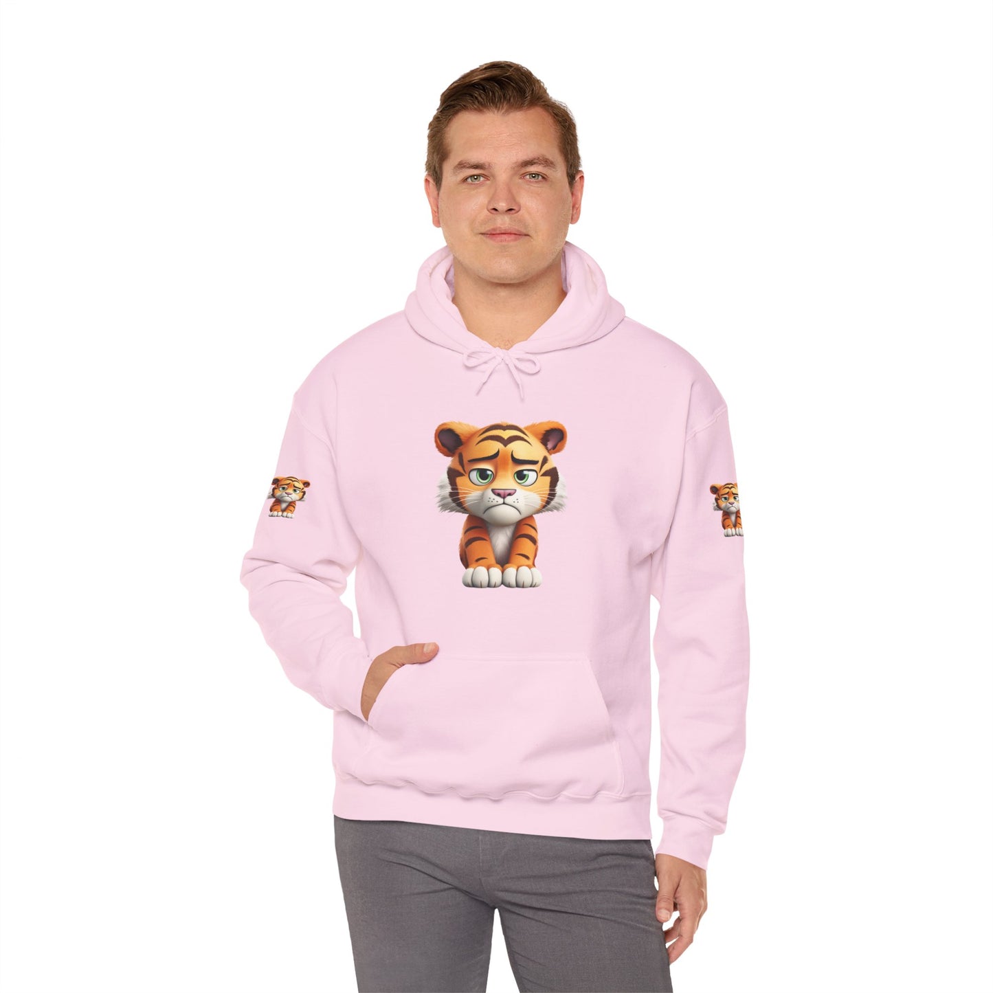 Princess Grace Playful Tiger Graphic Hoodie Unisex Heavy Blend Sweatshirt for Kids and Adults