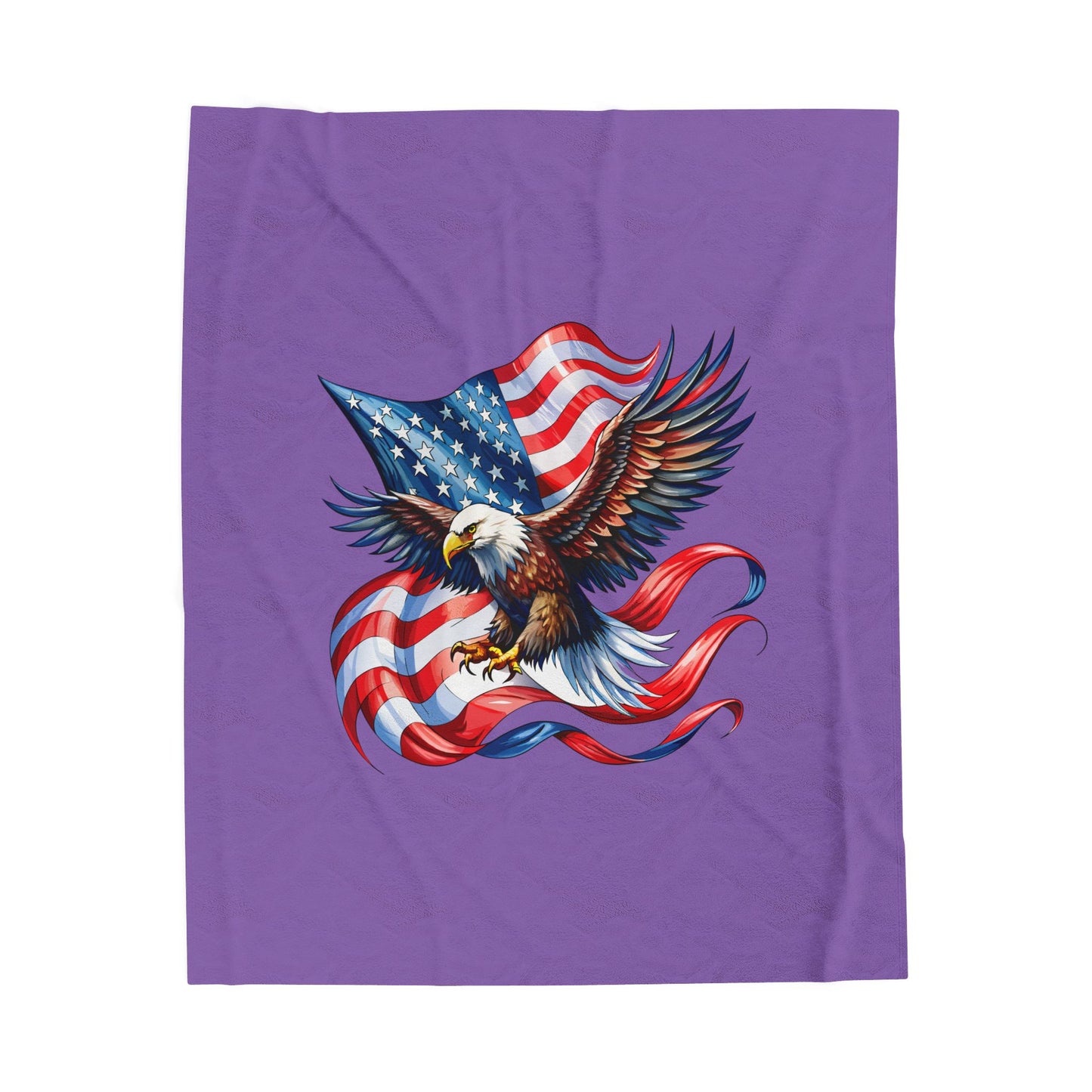 Princess Grace Patriotic Eagle Velveteen Plush Blanket Cozy USA Flag Throw for Independence Day & More