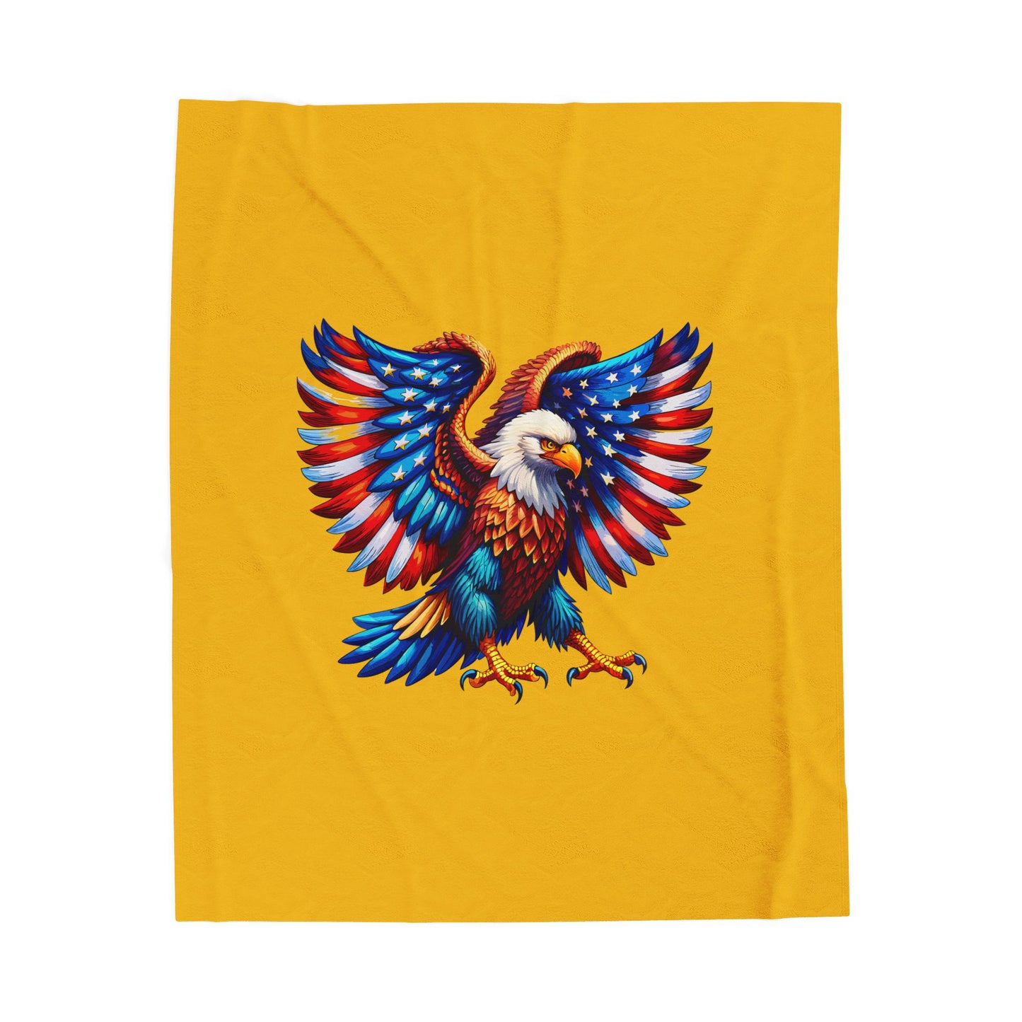 Princess Grace Patriotic Eagle Velveteen Plush Blanket Soft Throw for Home Decor & Celebrations