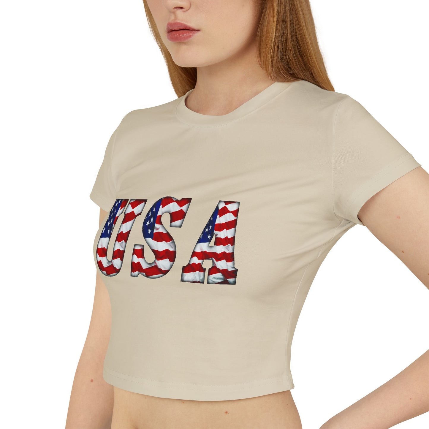 Princess Grace Patriotic USA Women's Baby Tee Celebrate Independence Day & Summer Vibes