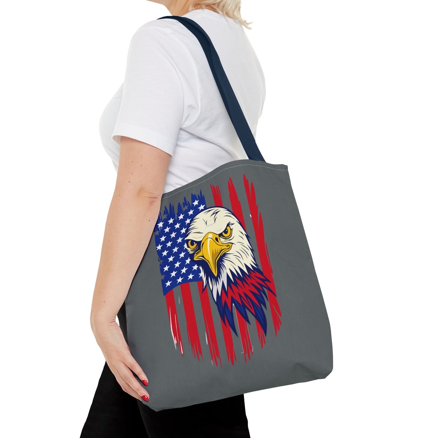 Princess Grace Patriotic Eagle Tote Bag American Flag Design