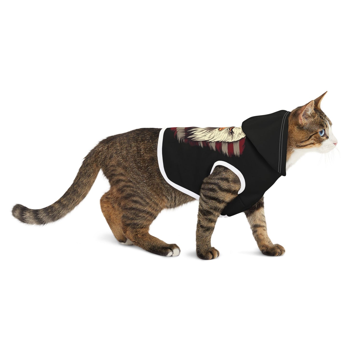 Princess Grace Patriotic Eagle Pet Hoodie Stylish Black Dog Sweatshirt for Fourth of July Celebrations