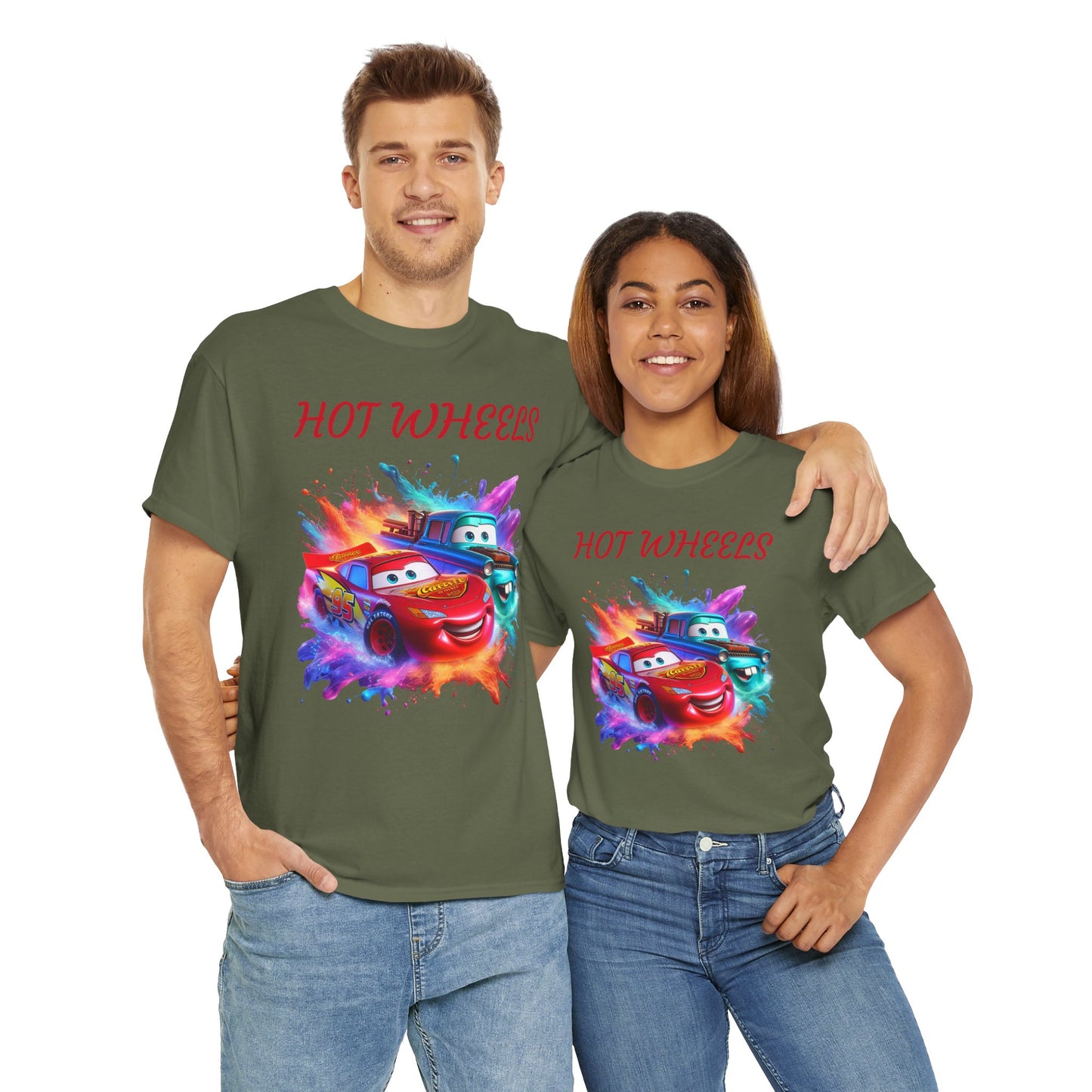 Princess Grace Hot Wheels Cotton Tee Fun and Colorful Graphic T-Shirt for Car Lovers
