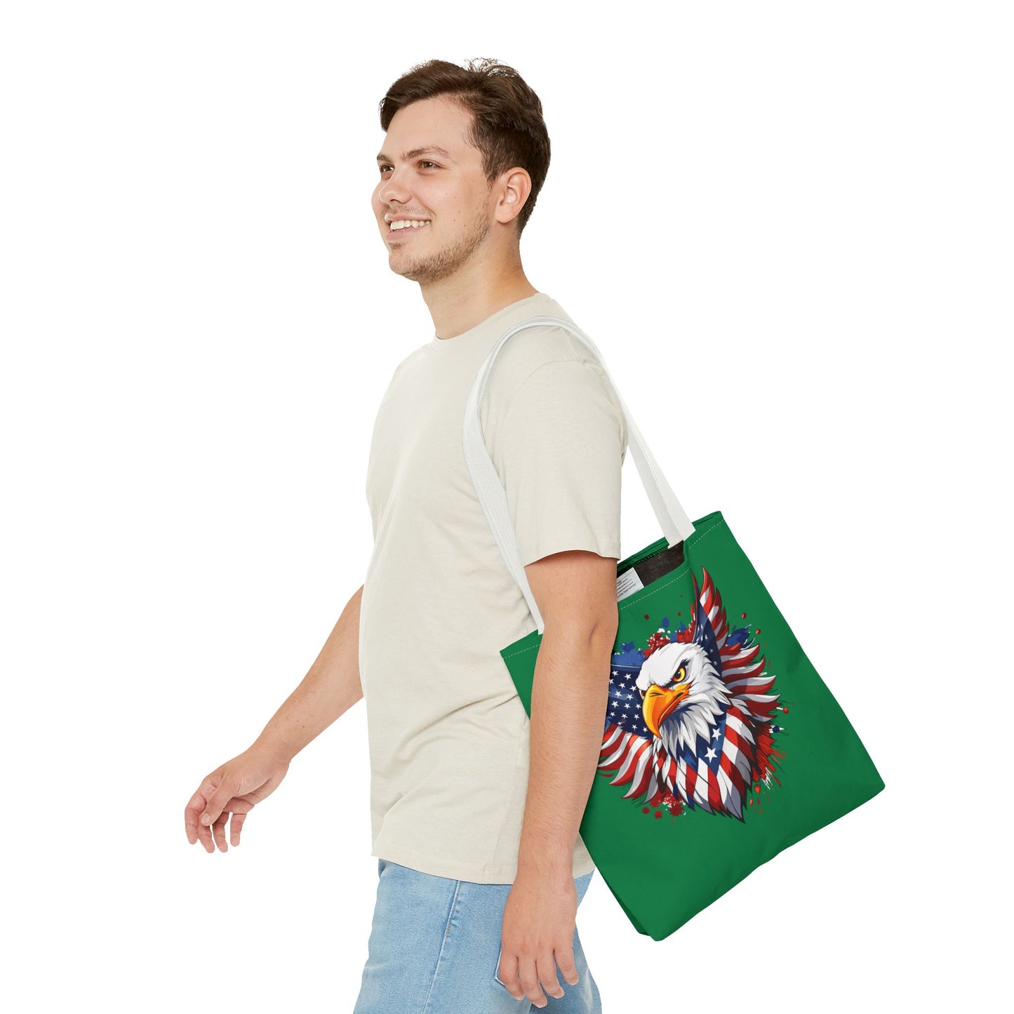 Princess Grace Patriotic Eagle Tote Bag American Flag Design for Independence Day & Everyday Use