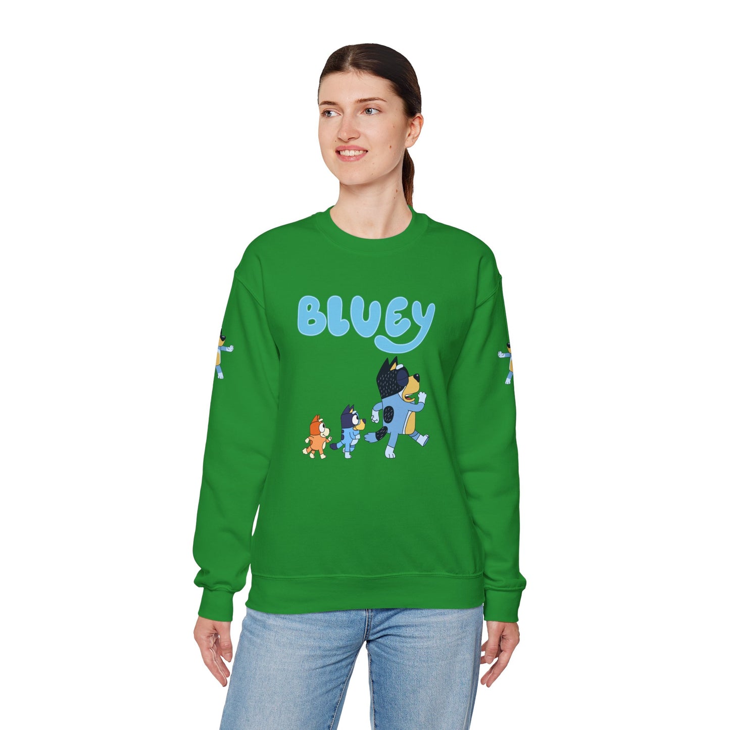 Princess Grace Bluey Family Unisex Crewneck Sweatshirt Cozy Cartoon Apparel