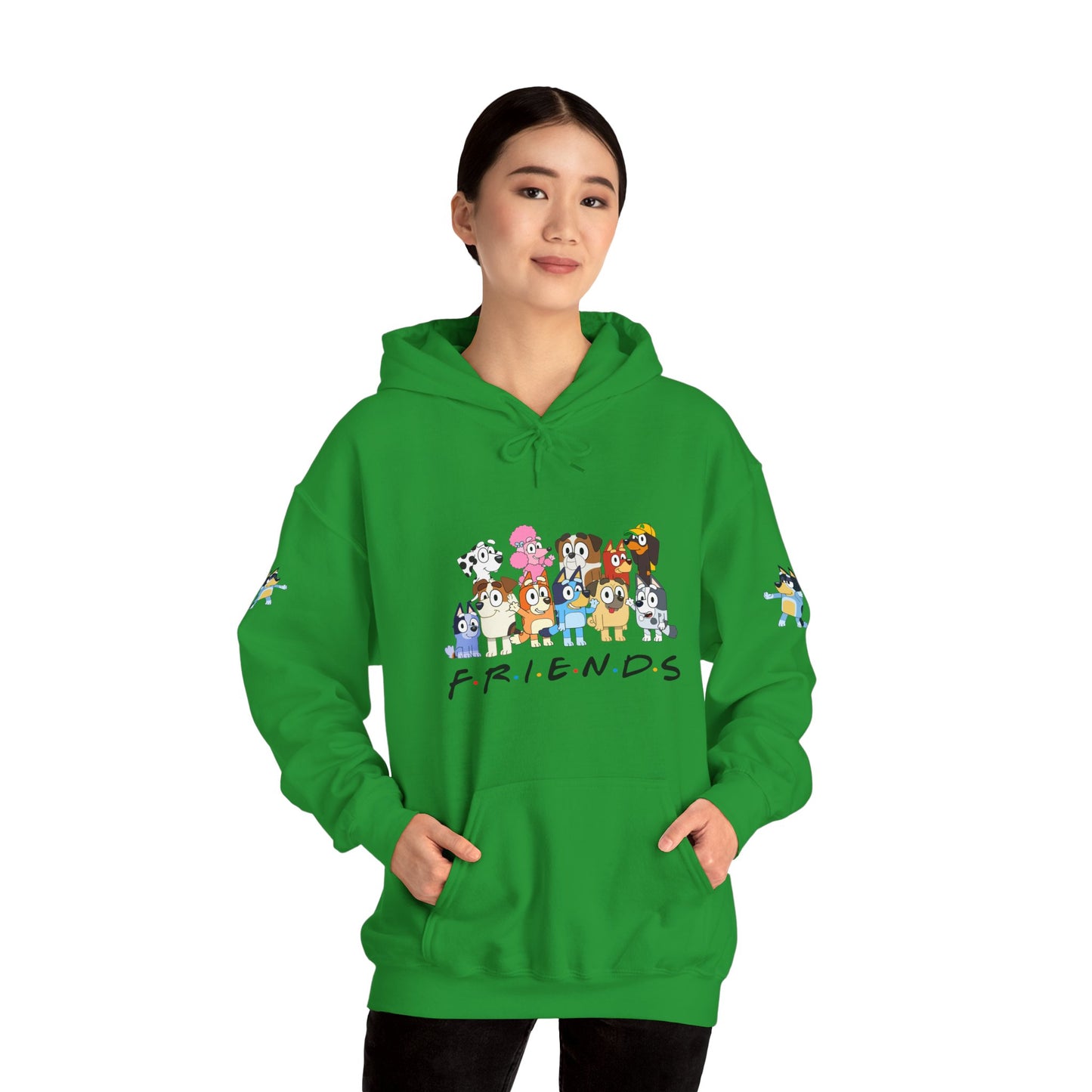 Princess Grace Bluey Unisex Heavy Blend Hooded Sweatshirt 'Friends' Cartoon Design