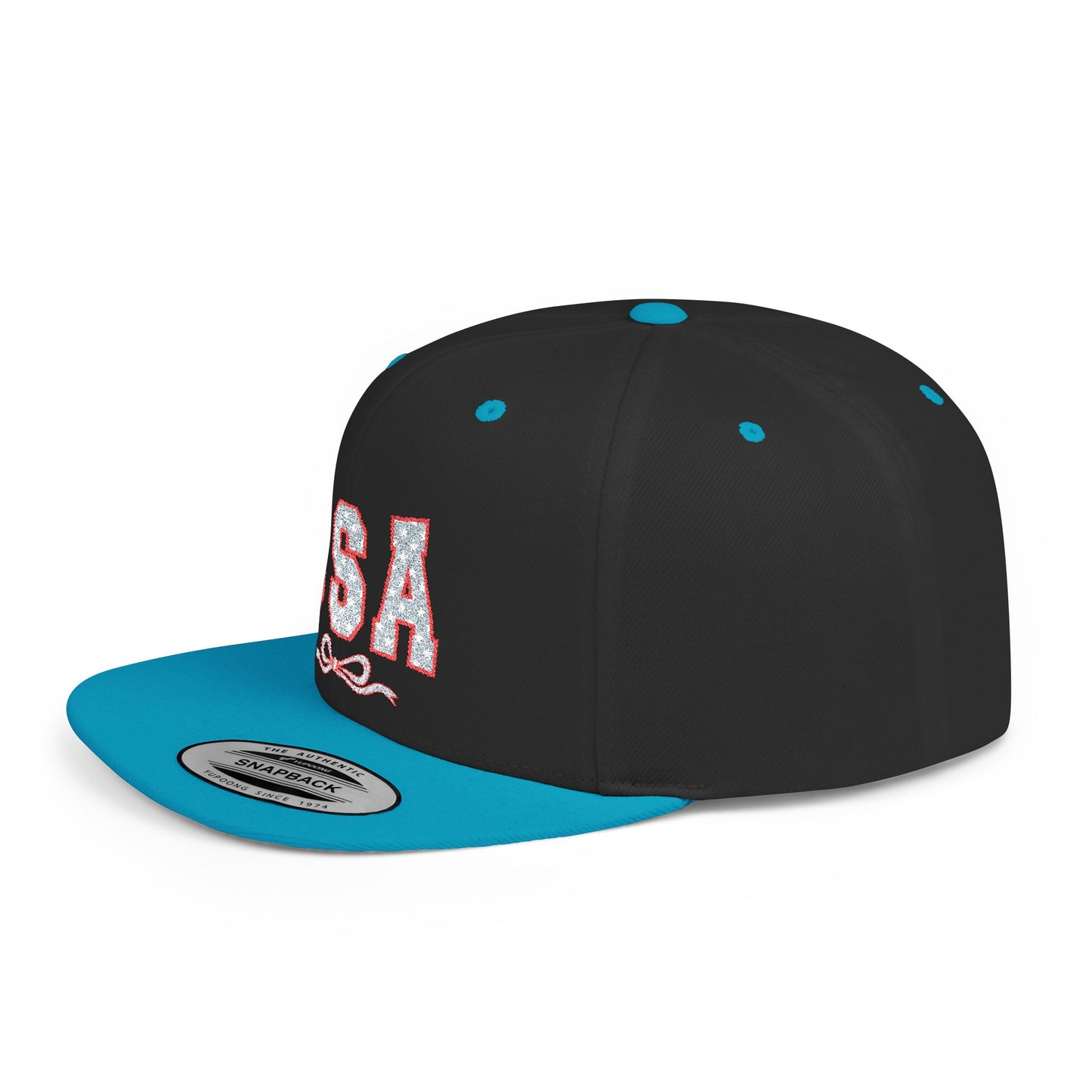 Princess Grace USA Glitter Flat Bill Snapback Hat Trendy and Stylish