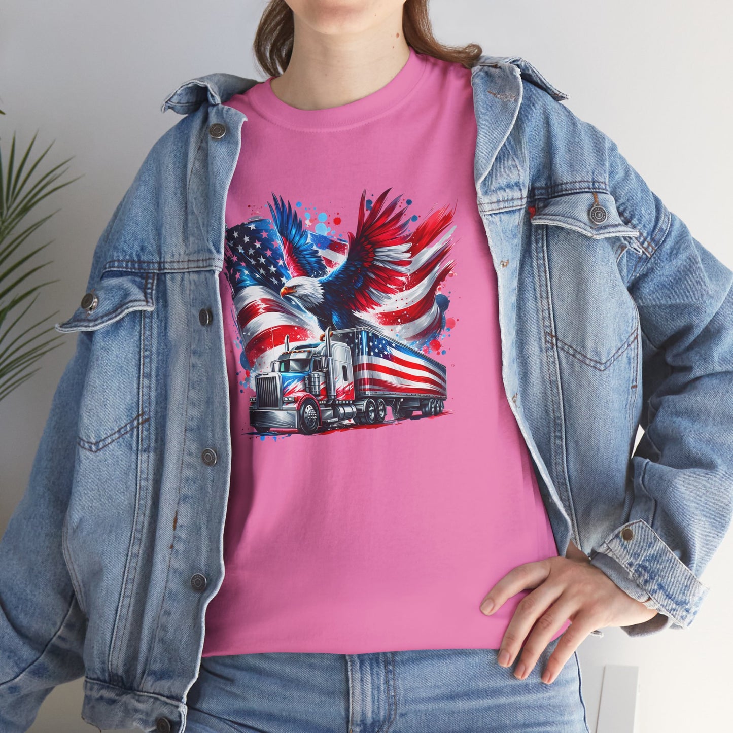 Princess Grace Patriotic Eagle Truck Unisex Heavy Cotton Tee