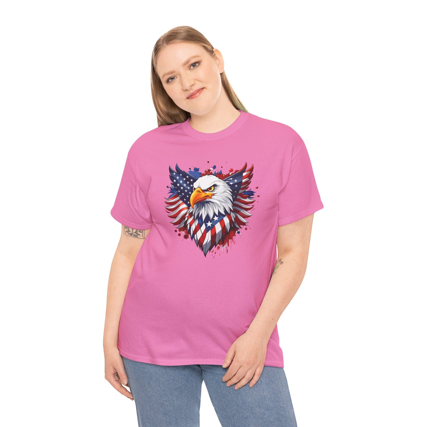 Princess Grace Patriotic Eagle Graphic Tee Unisex Heavy Cotton T-Shirt