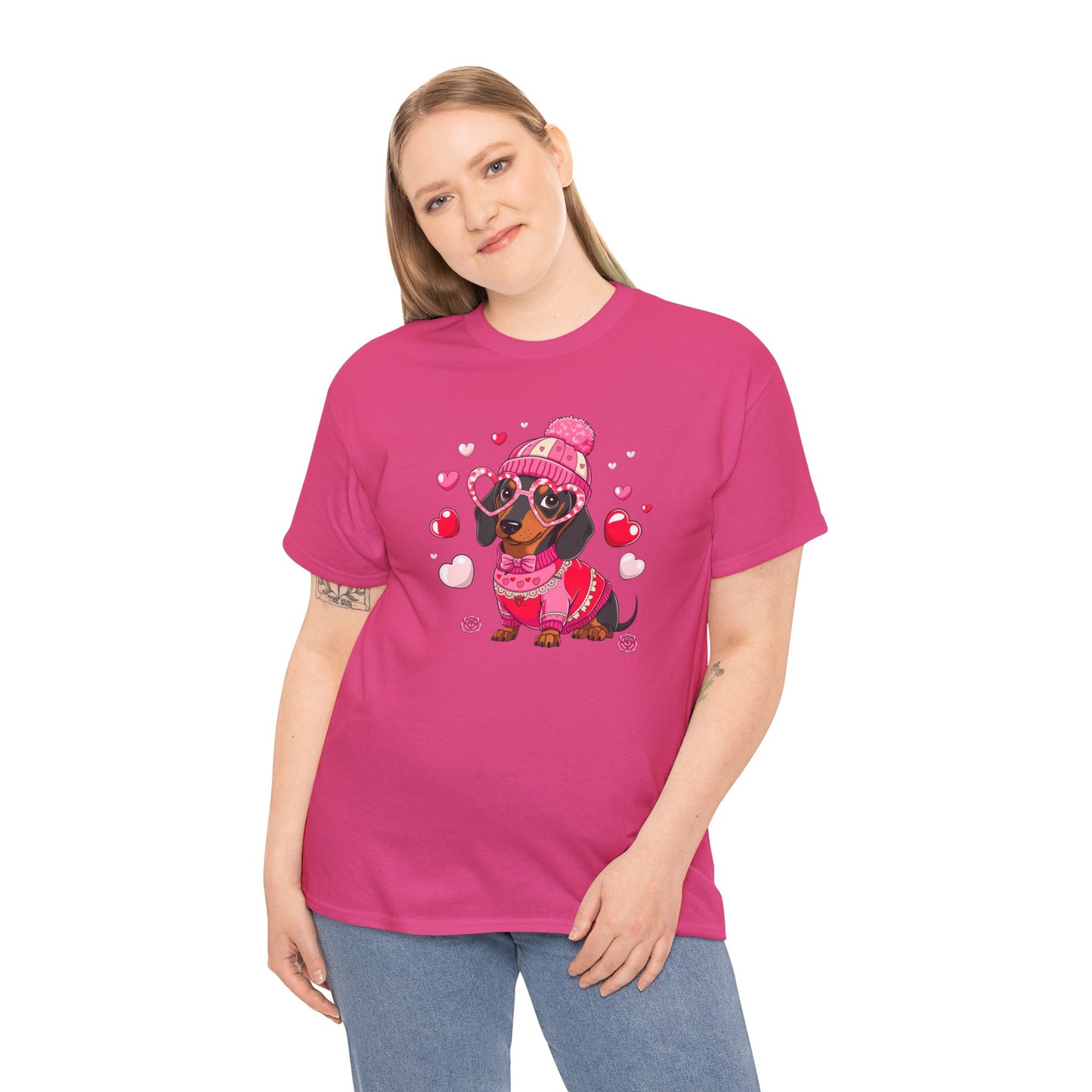 Princess Grace Cute Dachshund Love Graphic Tee Unisex Heavy Cotton Tee