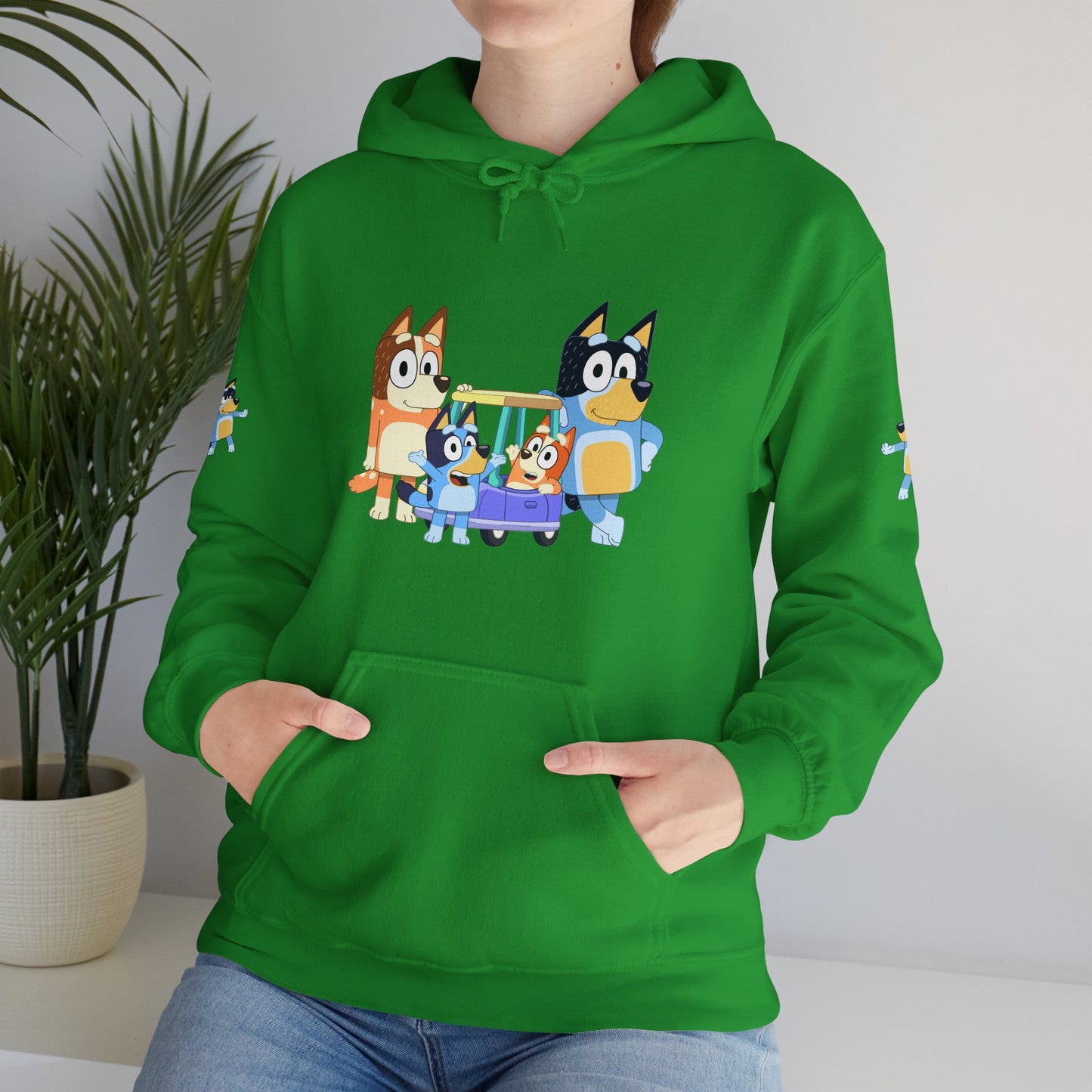 Princess Grace Bluey Fun Family Cartoon Hoodie - Unisex Heavy Blend with Playful Characters