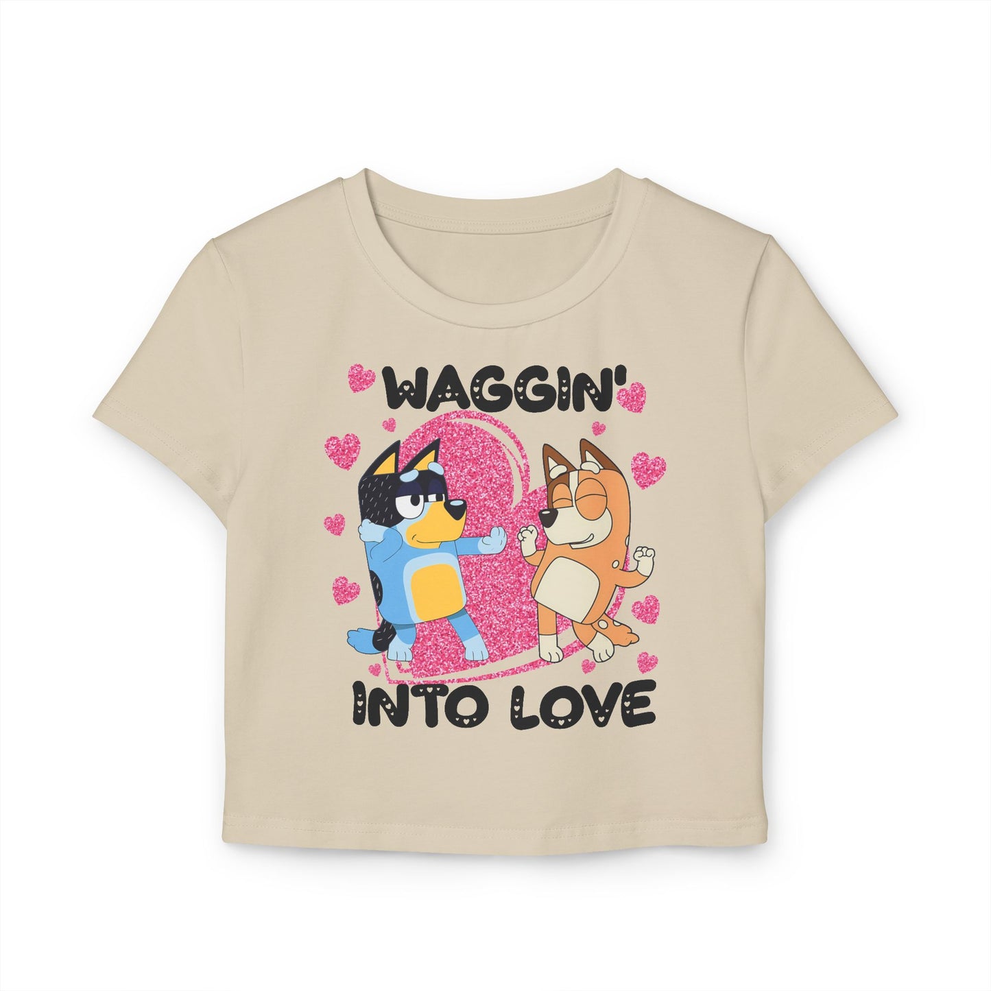 Princess Grace Cute Bluey Graphic Women's Baby Tee Waggin' Into Love