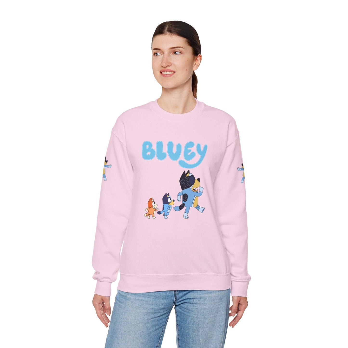 Princess Grace Bluey Family Unisex Crewneck Sweatshirt Cozy Cartoon Apparel