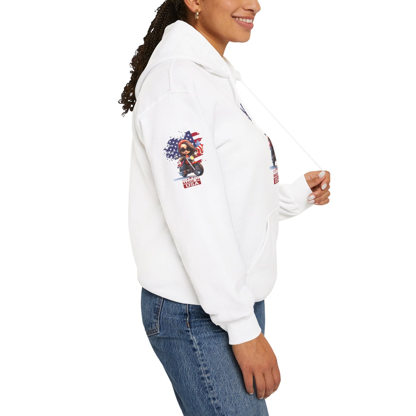Princess Grace Patriotic Biker Hoodie Made in USA Design