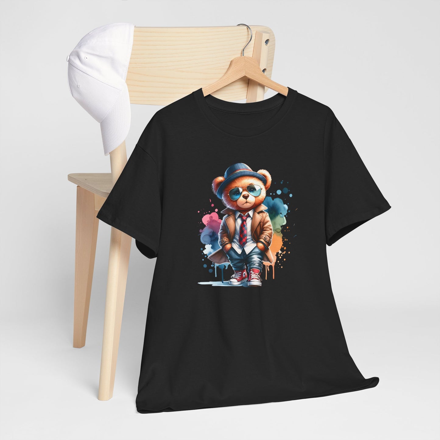 Princess Grace Stylish Bear Illustration Unisex Heavy Cotton Tee Trendy and Fun T-Shirt