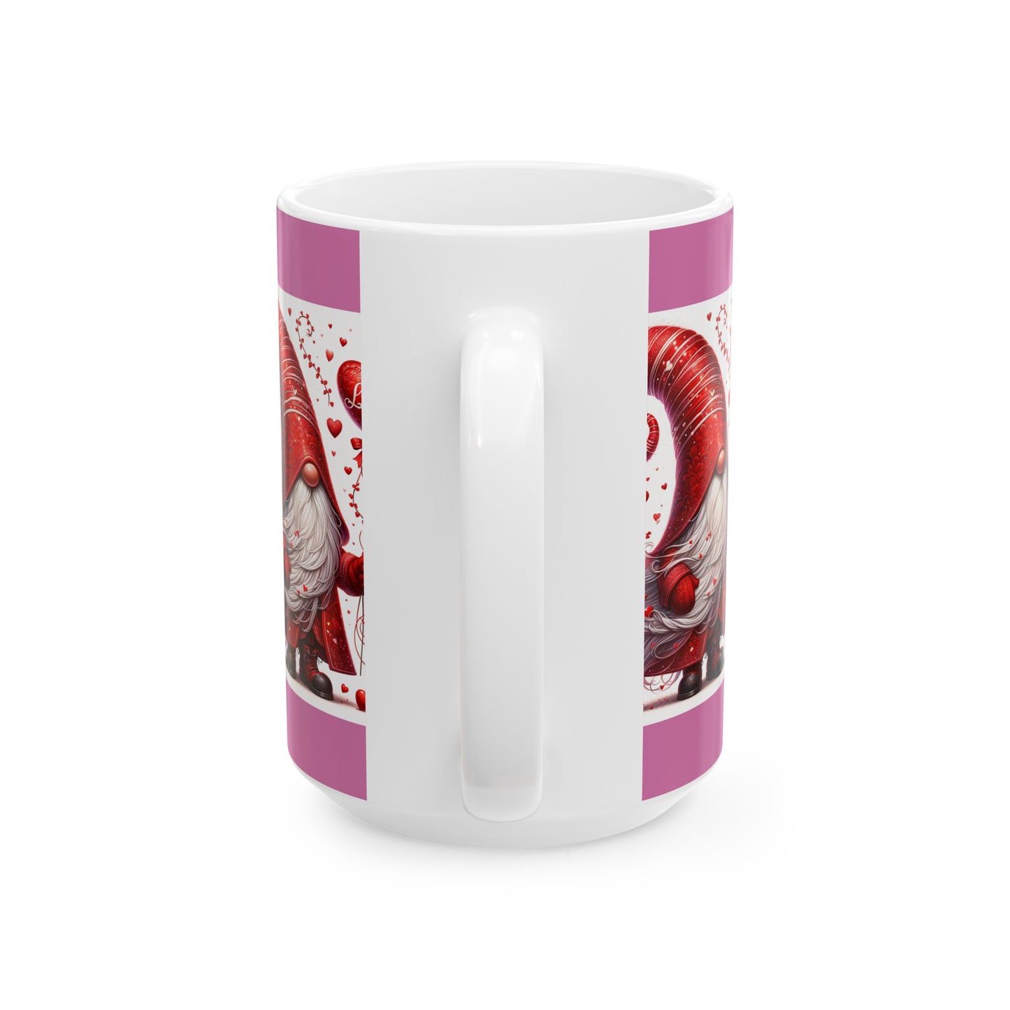 Princess Grace Valentine's Day Gnome Ceramic Mug Whimsical 11oz & 15oz Cuppa with Love Design