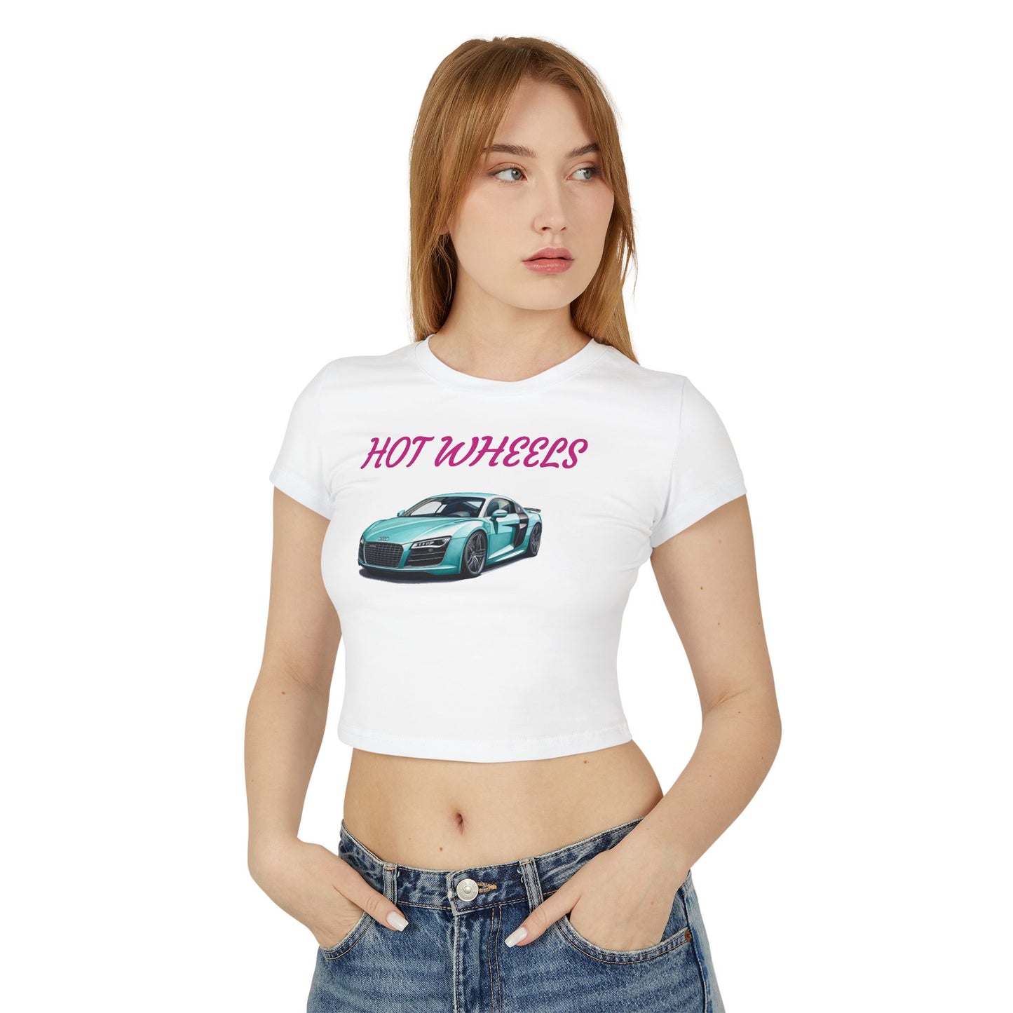 Princess Grace Women's Hot Wheels Baby Tee Cute Car Graphic T-Shirt