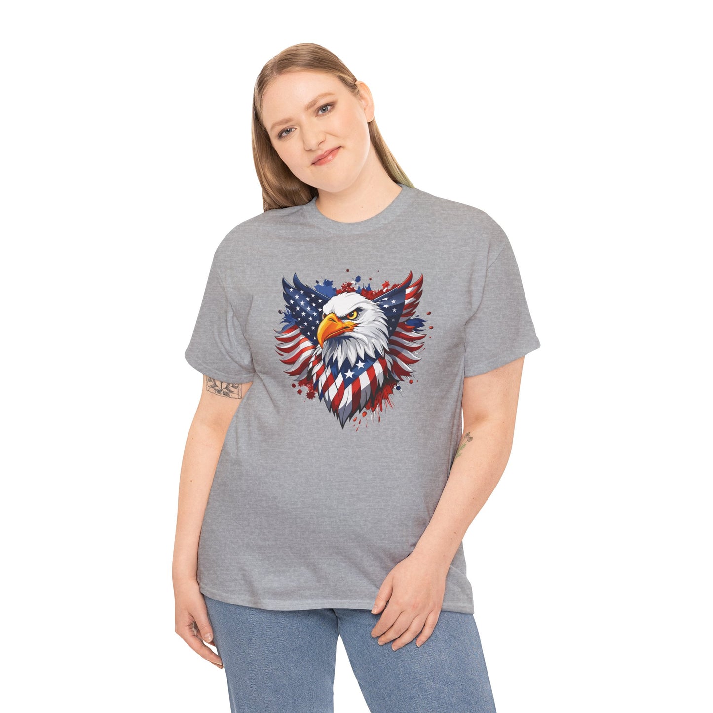 Princess Grace Patriotic Eagle Graphic Tee Unisex Heavy Cotton T-Shirt