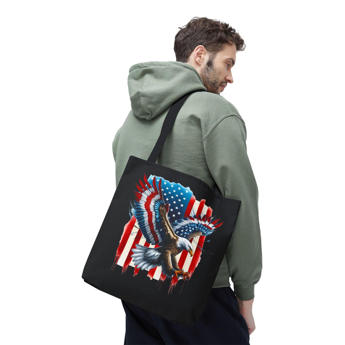 Princess Grace Patriotic Eagle Tote Bag American Flag Design