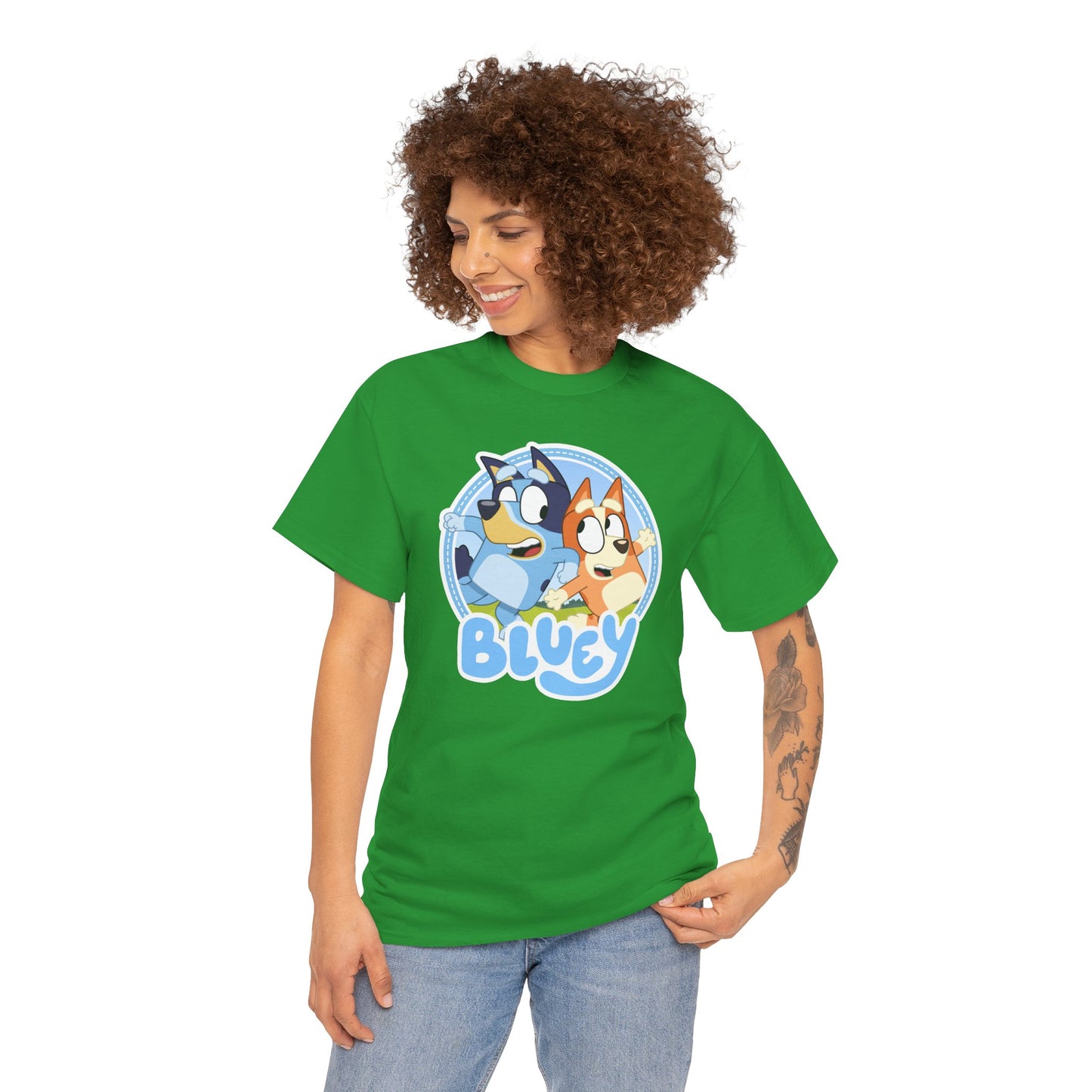 Princess Grace Bluey Fun Unisex Heavy Cotton Tee Perfect Gift for Kids and Cartoon Lovers