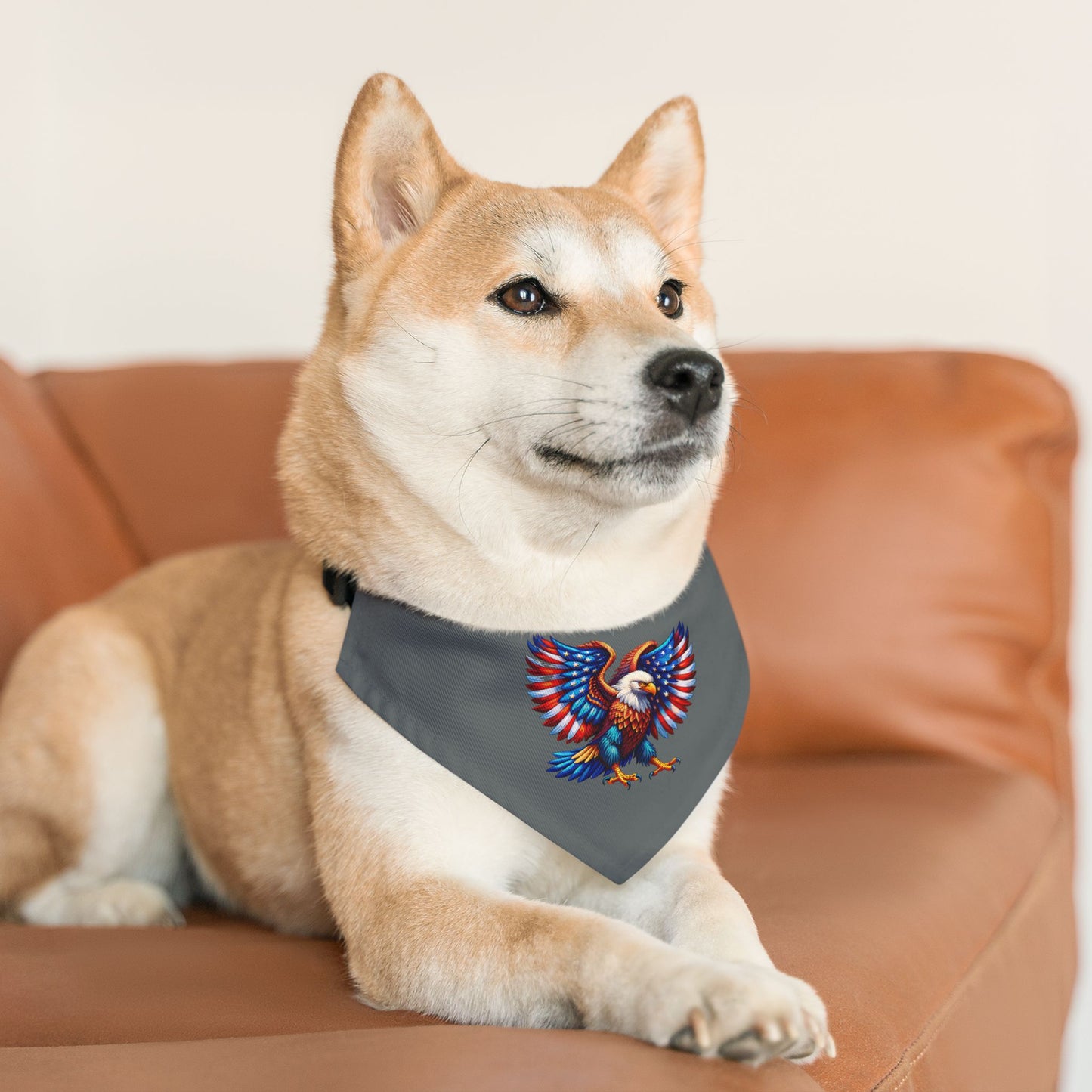 Princess Grace Patriotic Eagle Pet Bandana Collar Perfect for Celebrations & Daily Adventures