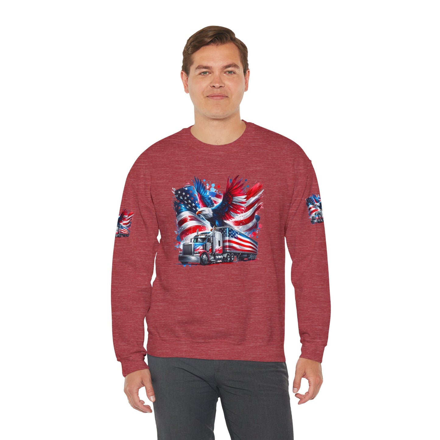 Princess Grace Patriotic Eagle Sweatshirt Unisex Heavy Blend Crewneck for Independence Day Veteran's Day & Everyday Comfort