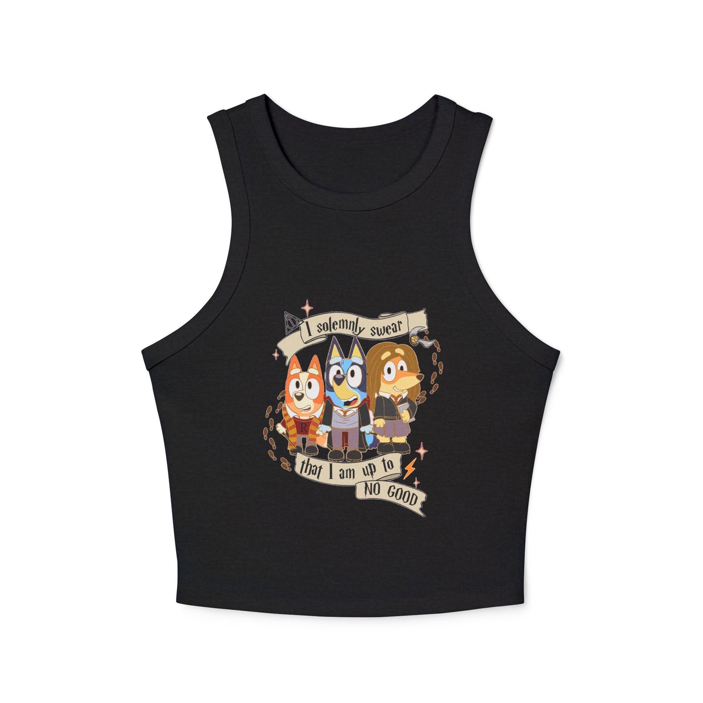 Princess Grace Funny Bluey Racer Tank Top for Women Up To No Good Vibe