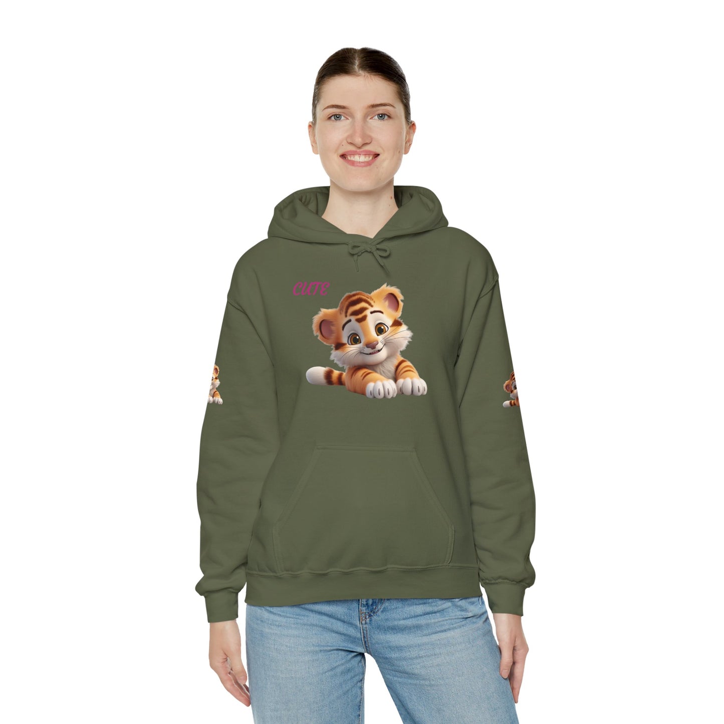 Princess Grace Cute Tiger Design Unisex Heavy Blend Hooded Sweatshirt