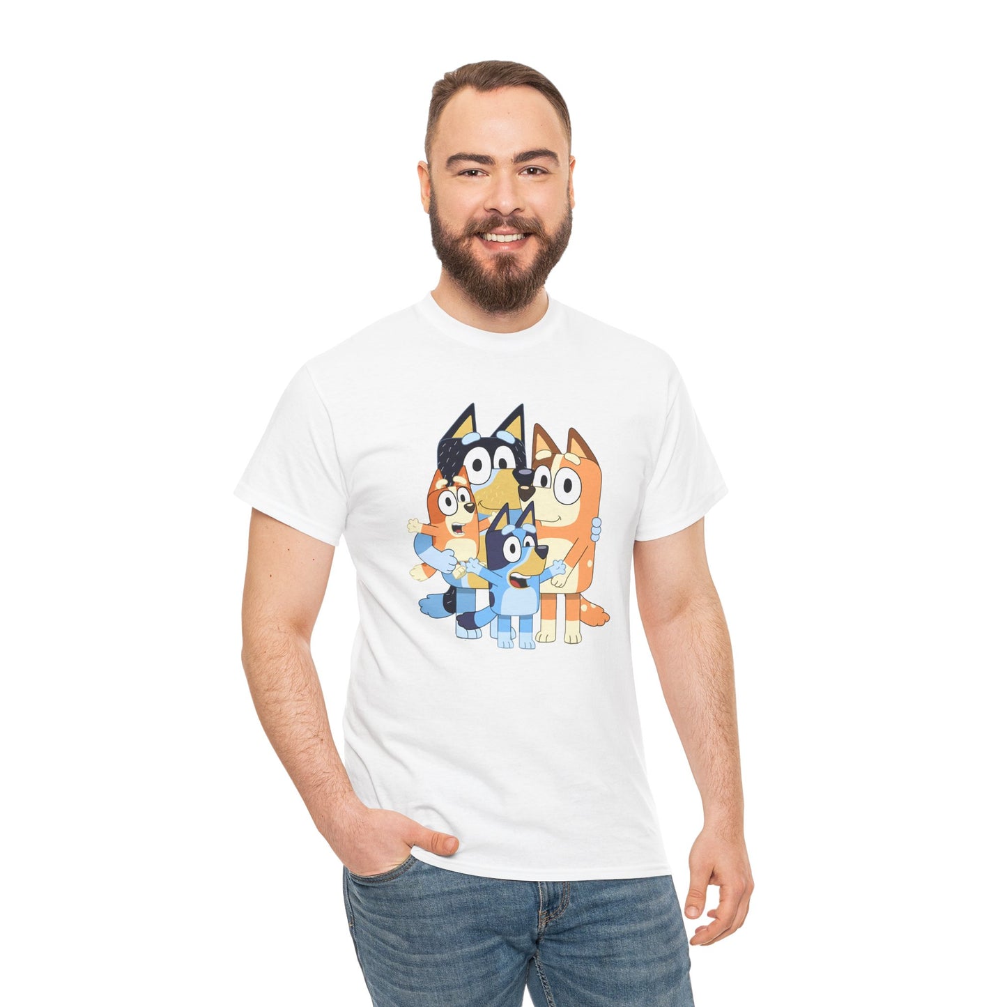 Princess Grace Bluey Family Unisex Heavy Cotton Tee Fun and Stylish for Kids and Adults