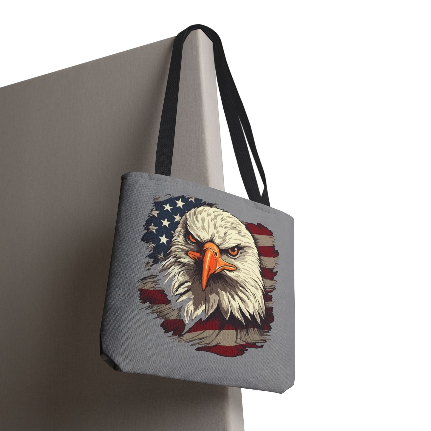 Princess Grace Patriotic Eagle Tote Bag USA Flag Design Eco Friendly Shopping Bag
