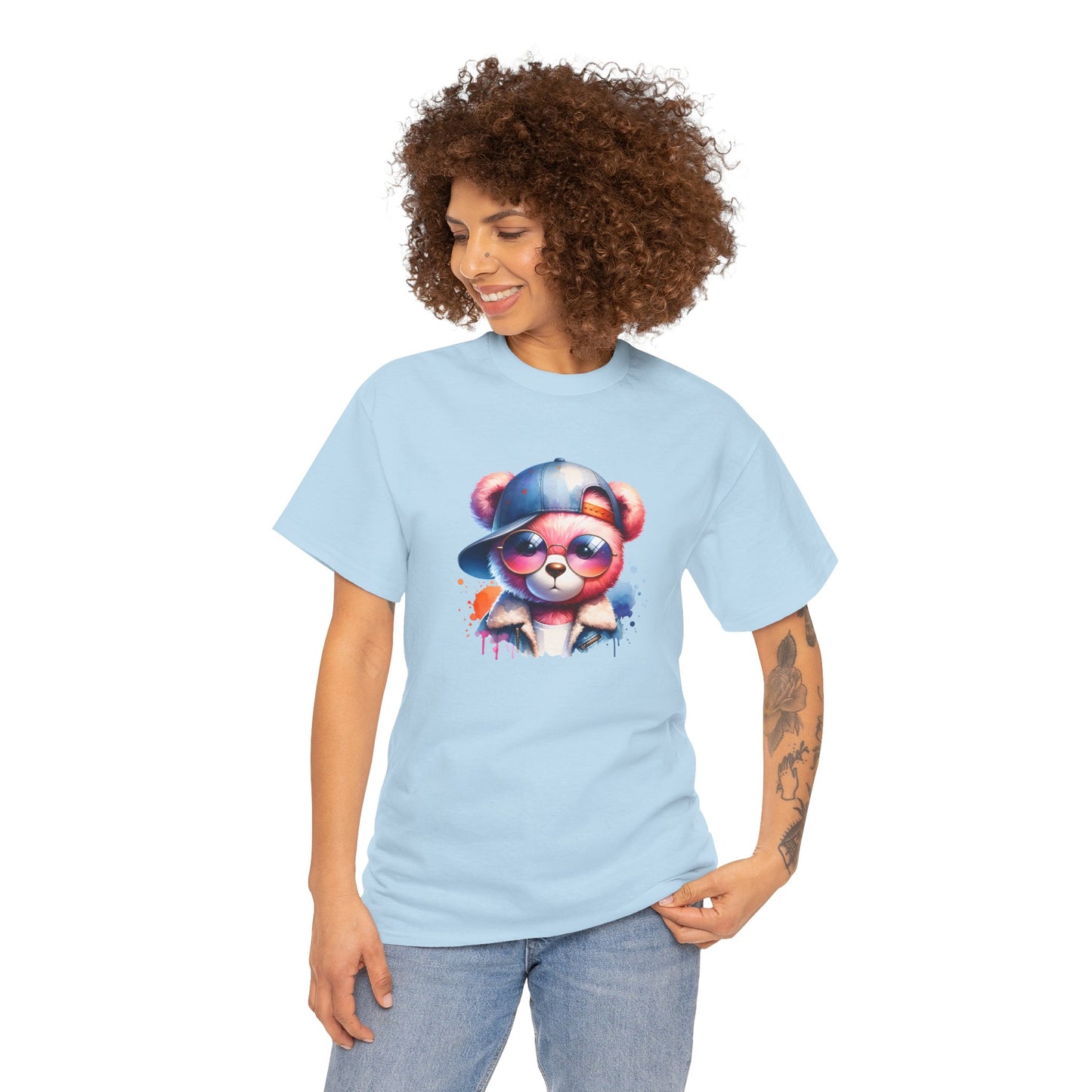 Princess Grace Cool Bear Graphic Unisex Heavy Cotton Tee Trendy Streetwear T-Shirt