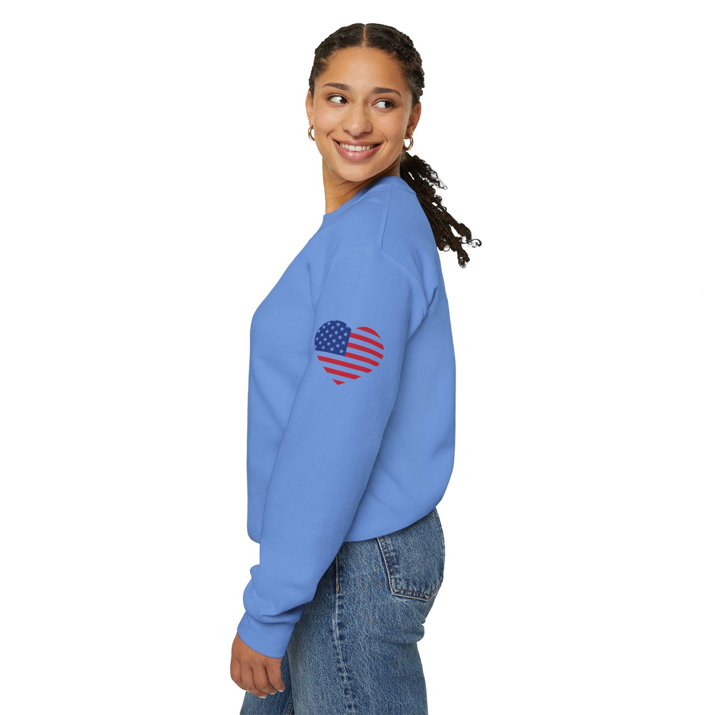 Princess Grace USA Heart Unisex Crewneck Sweatshirt Cozy American Pride