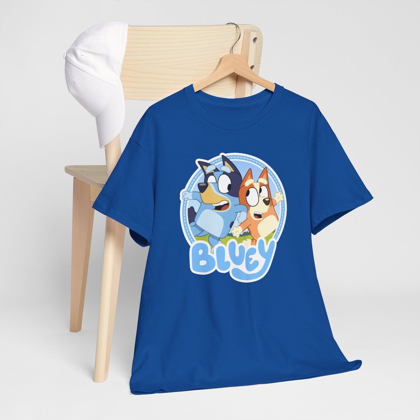 Princess Grace Bluey Fun Unisex Heavy Cotton Tee Perfect Gift for Kids and Cartoon Lovers