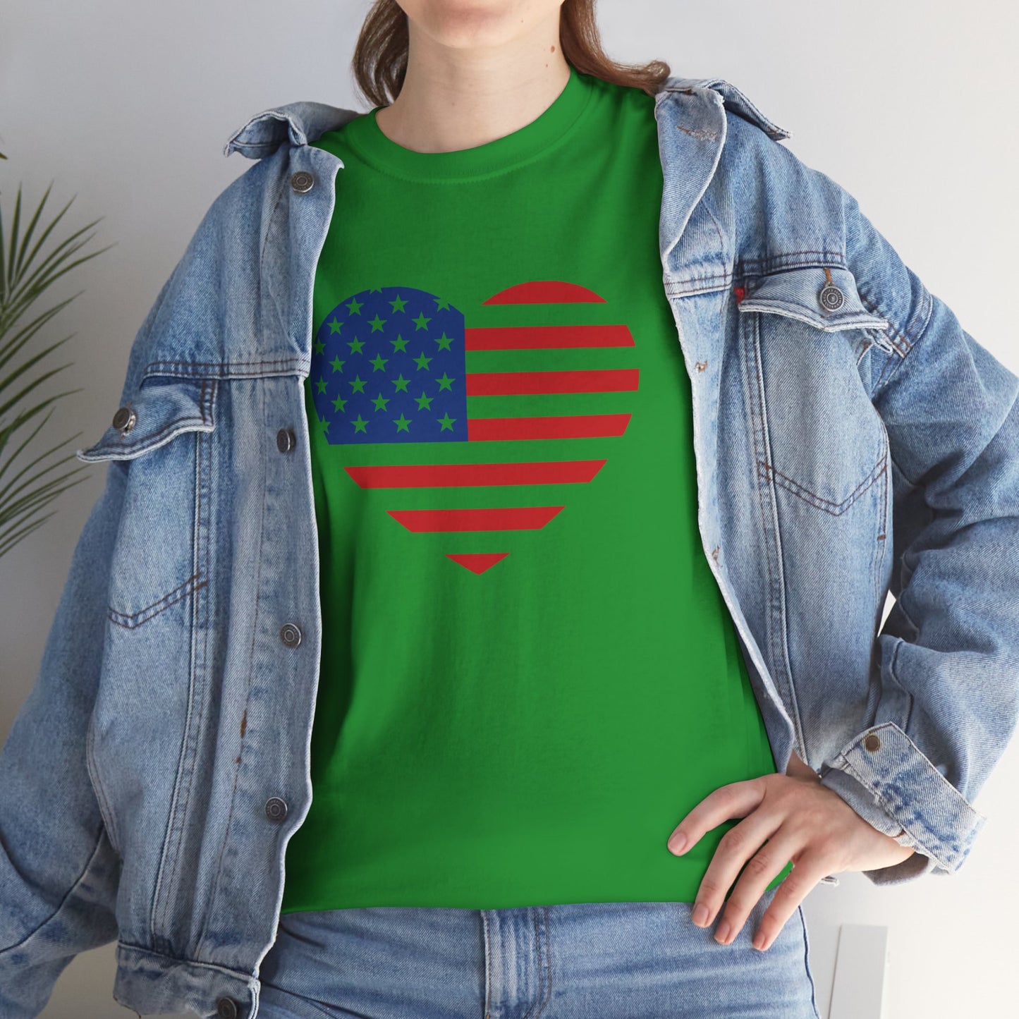 Princess Grace Patriotic Heart Unisex Heavy Cotton Tee Celebrate Freedom in Style