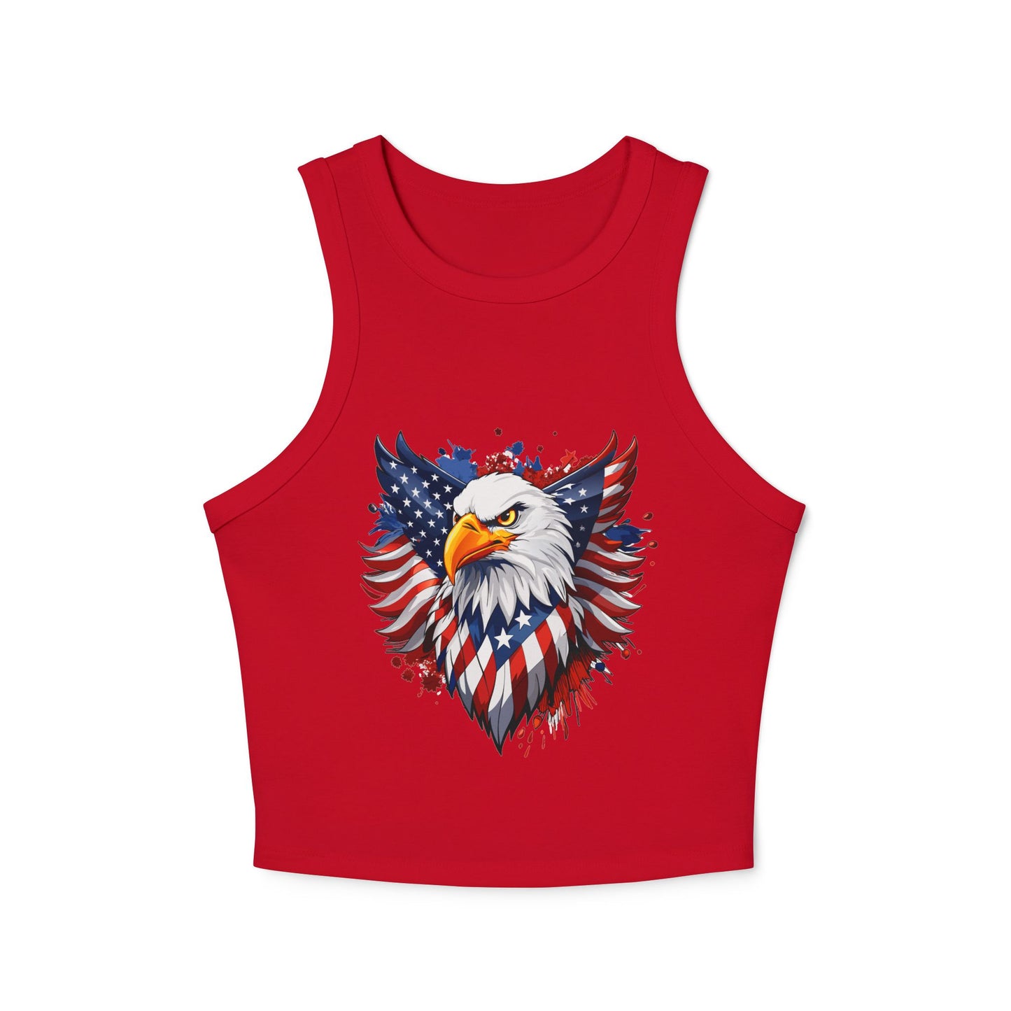 Princess Grace Patriotic Eagle Women's Racerback Tank Top USA Flag Design