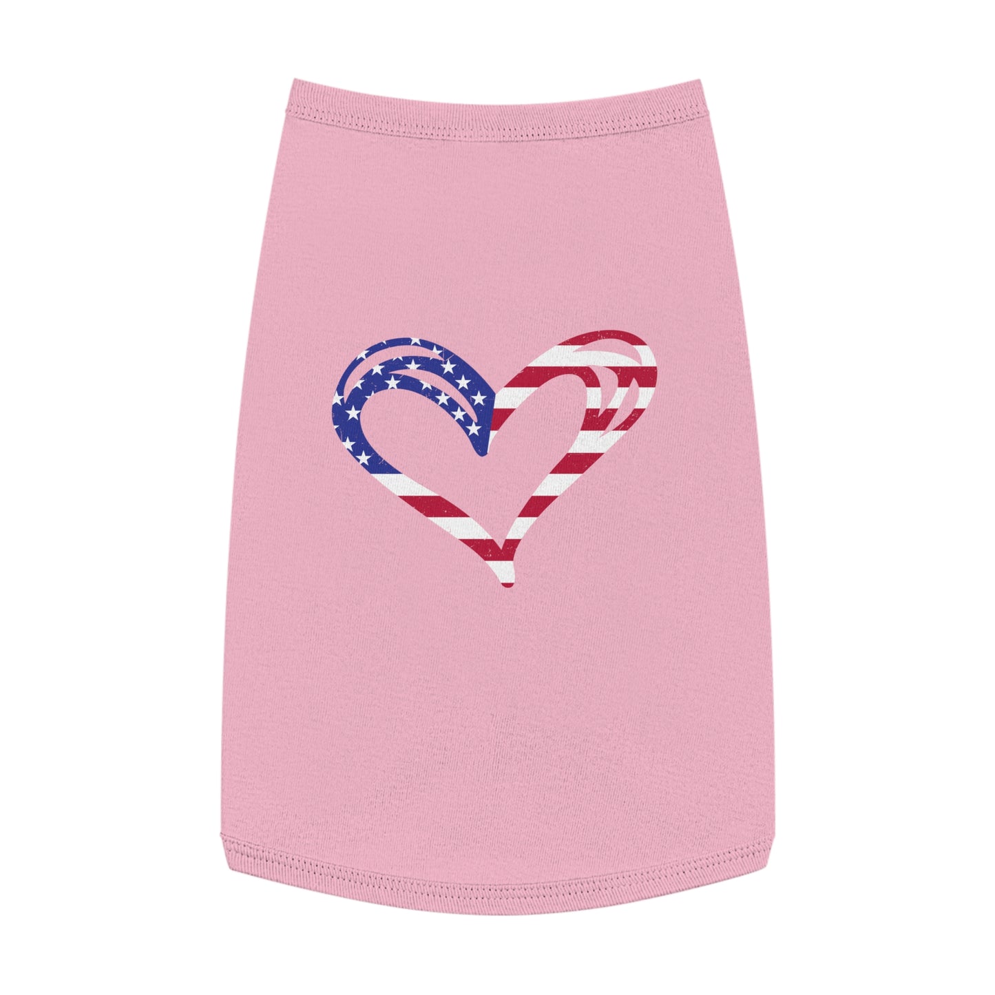 Princess Grace Patriotic Heart Pet Tank Top American Flag Design for Dogs & Cats