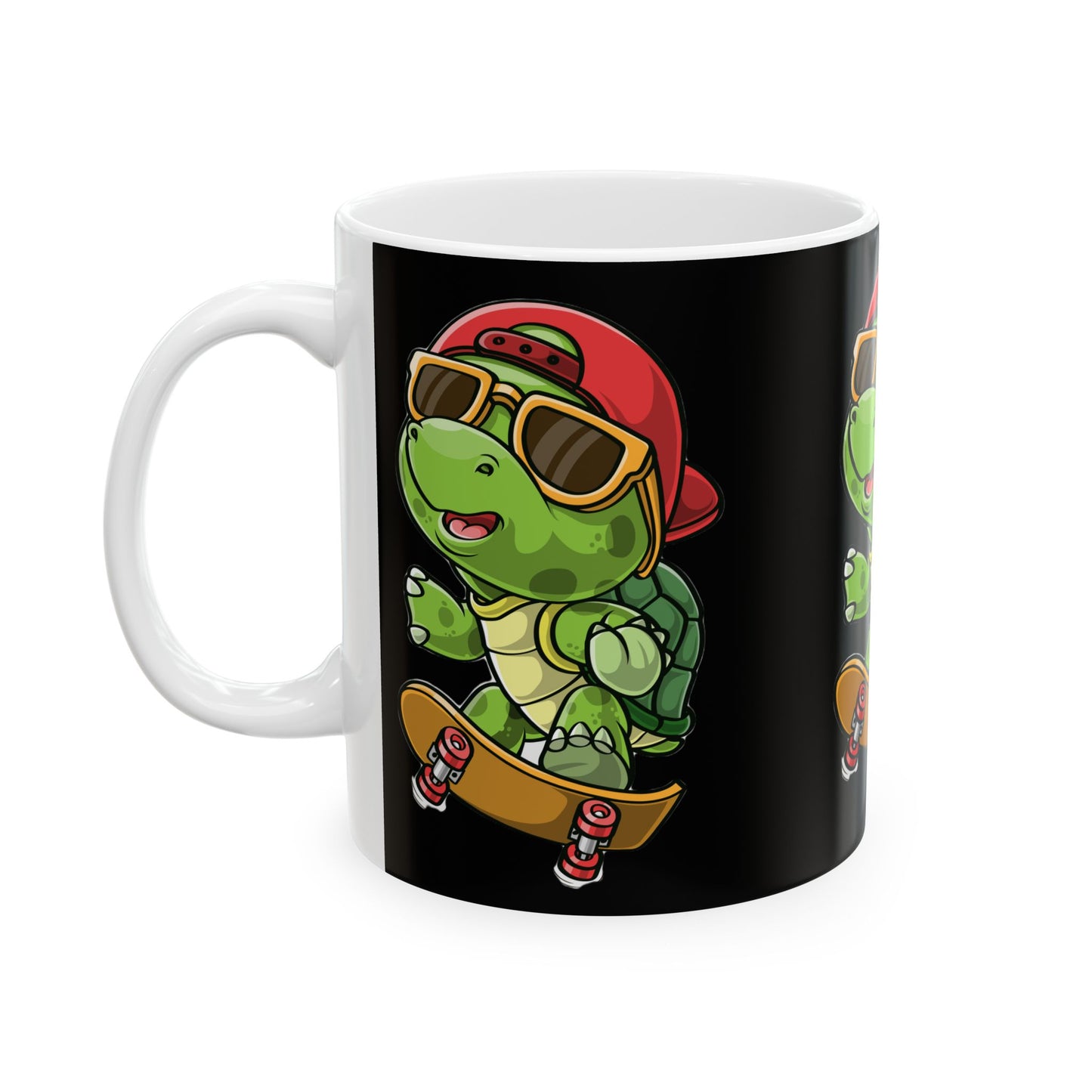 Princess Grace Cool Skateboarding Turtle Ceramic Mug Fun Gifts for Animal Lovers
