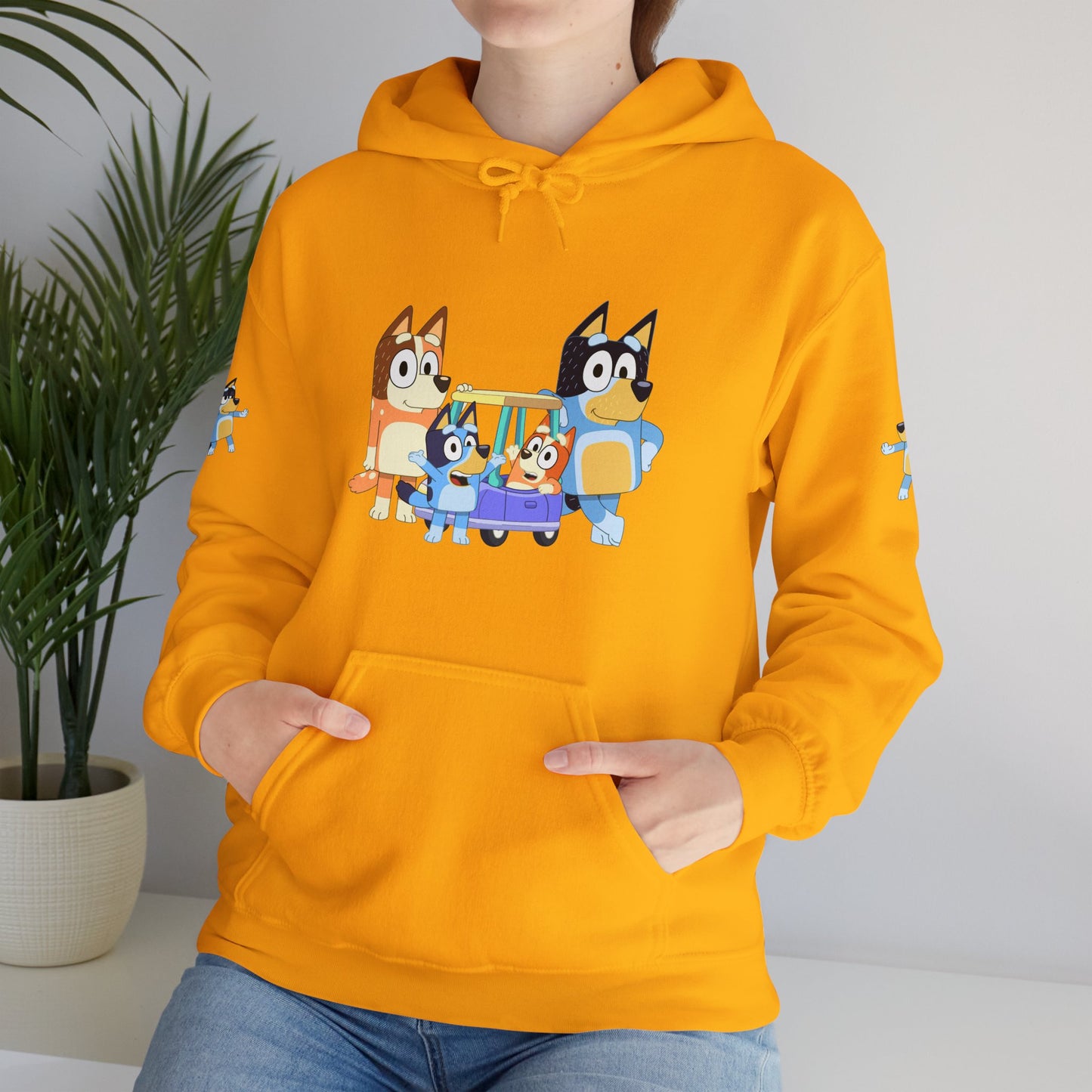 Princess Grace Bluey Fun Family Cartoon Hoodie - Unisex Heavy Blend with Playful Characters