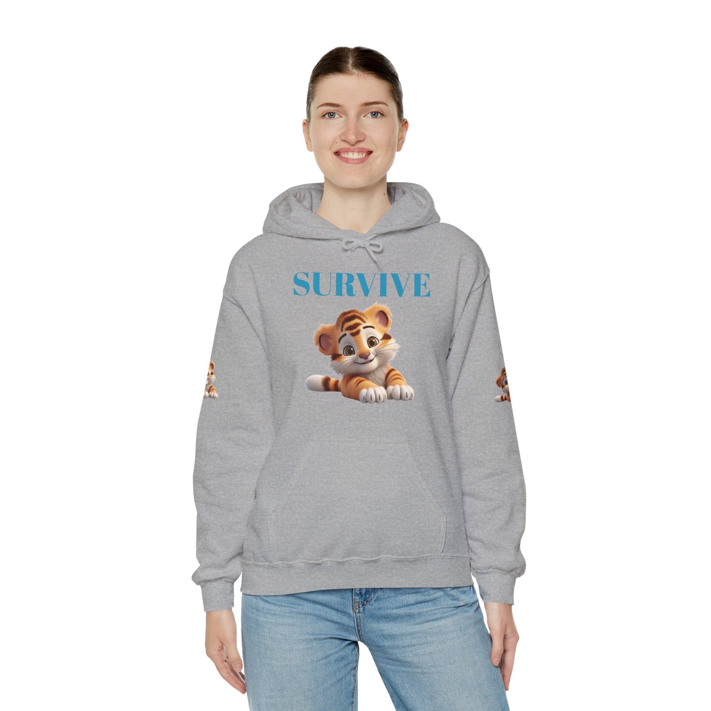 Princess Grace Survive Cute Tiger Survival Hooded Sweatshirt for Animal Lovers