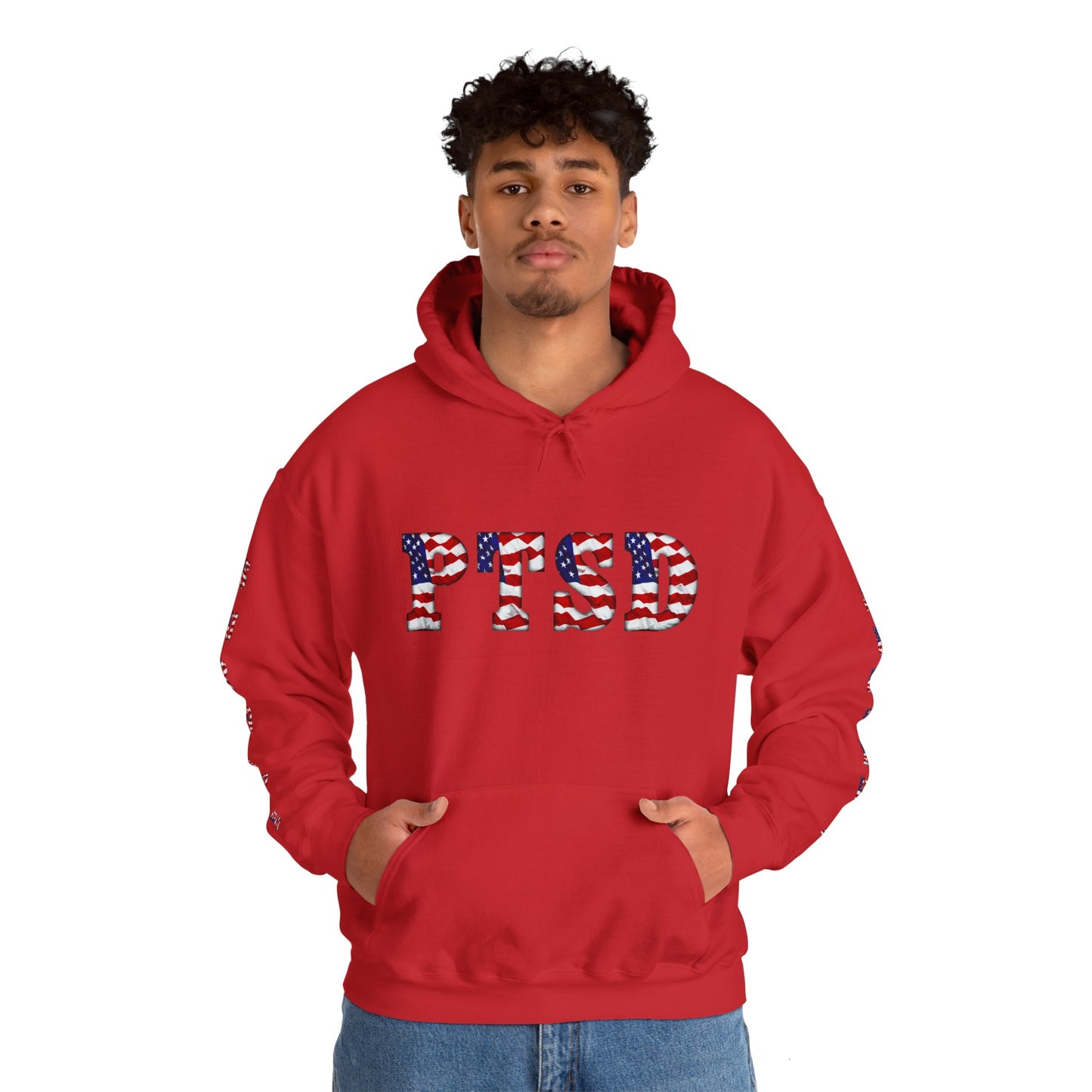 Princess Grace PTSD Awareness Unisex Heavy Blend Hoodie Support Survivors with American Flag Design