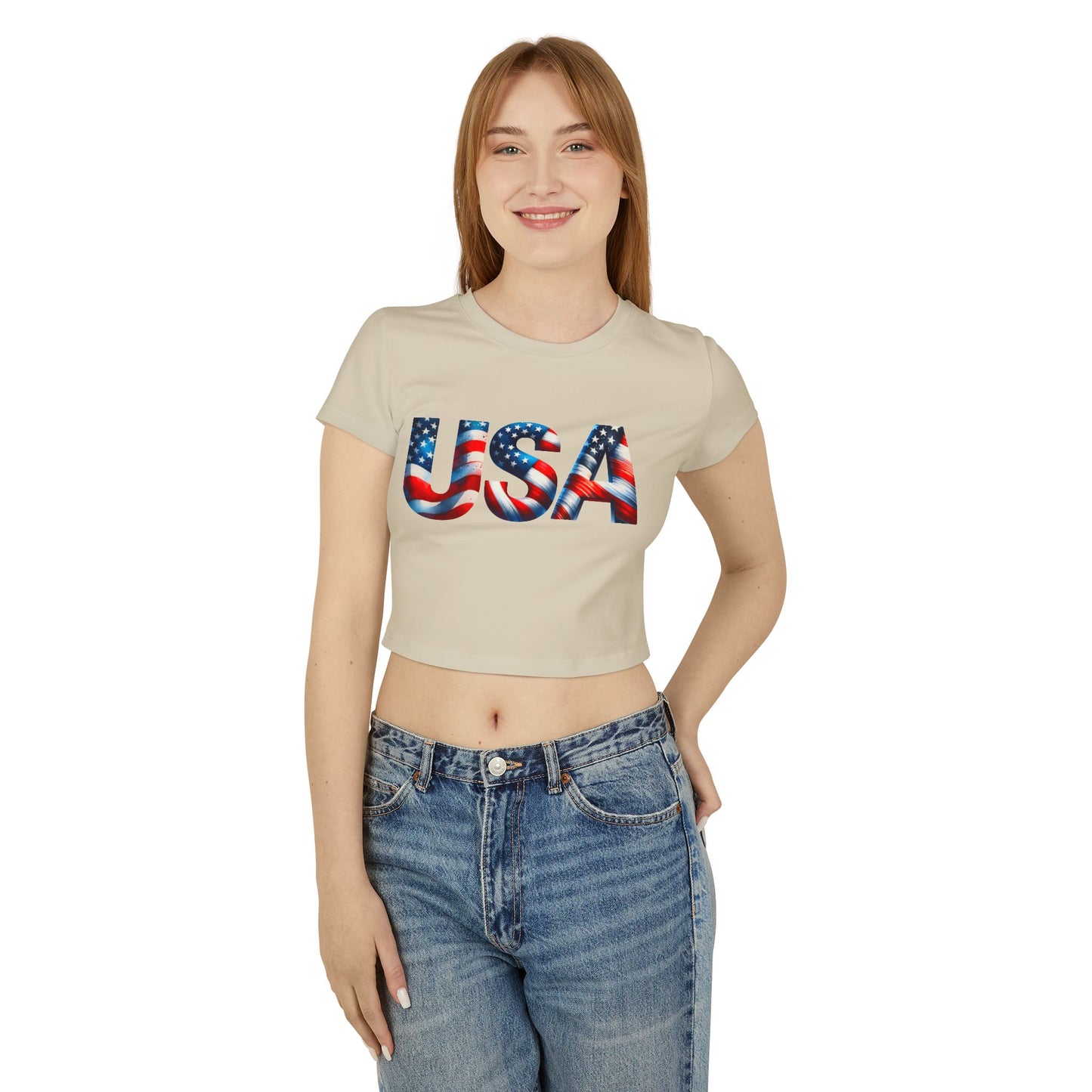 Princess Grace Patriotic USA Women's Baby Tee Celebrate Independence Day in Style