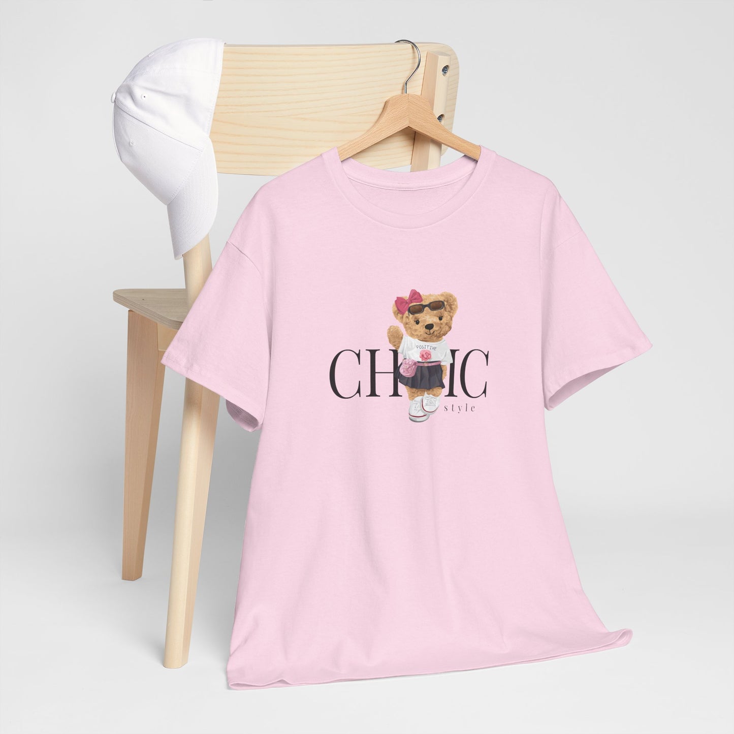 Princess Grace Chic Style Bear Unisex Heavy Cotton Tee Fashionable and Cozy Everyday Wear