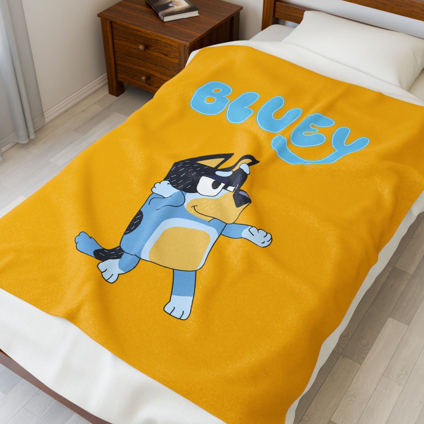 Princess Grace Bluey Velveteen Plush Blanket Cozy Cartoon Comfort for Kids