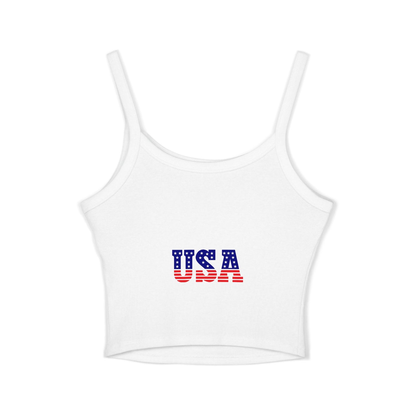 Princess Grace Patriotic Women's Spaghetti Strap Tank Top USA Heart Design