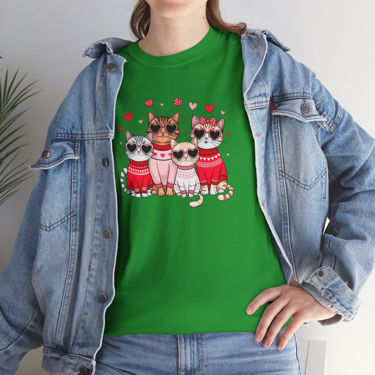 Princess Grace Cute Cat Lovers Unisex Heavy Cotton Tee Adorable Cats in Sweaters