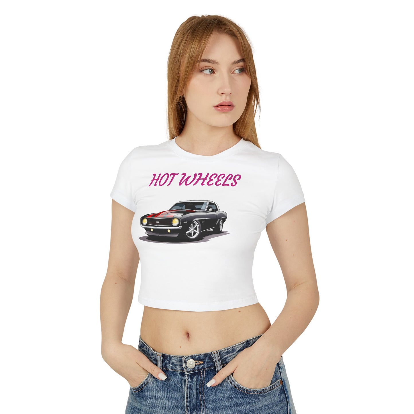 Princess Grace Retro Hot Wheels Women's Baby Tee Perfect for Car Lovers & Everyday Style