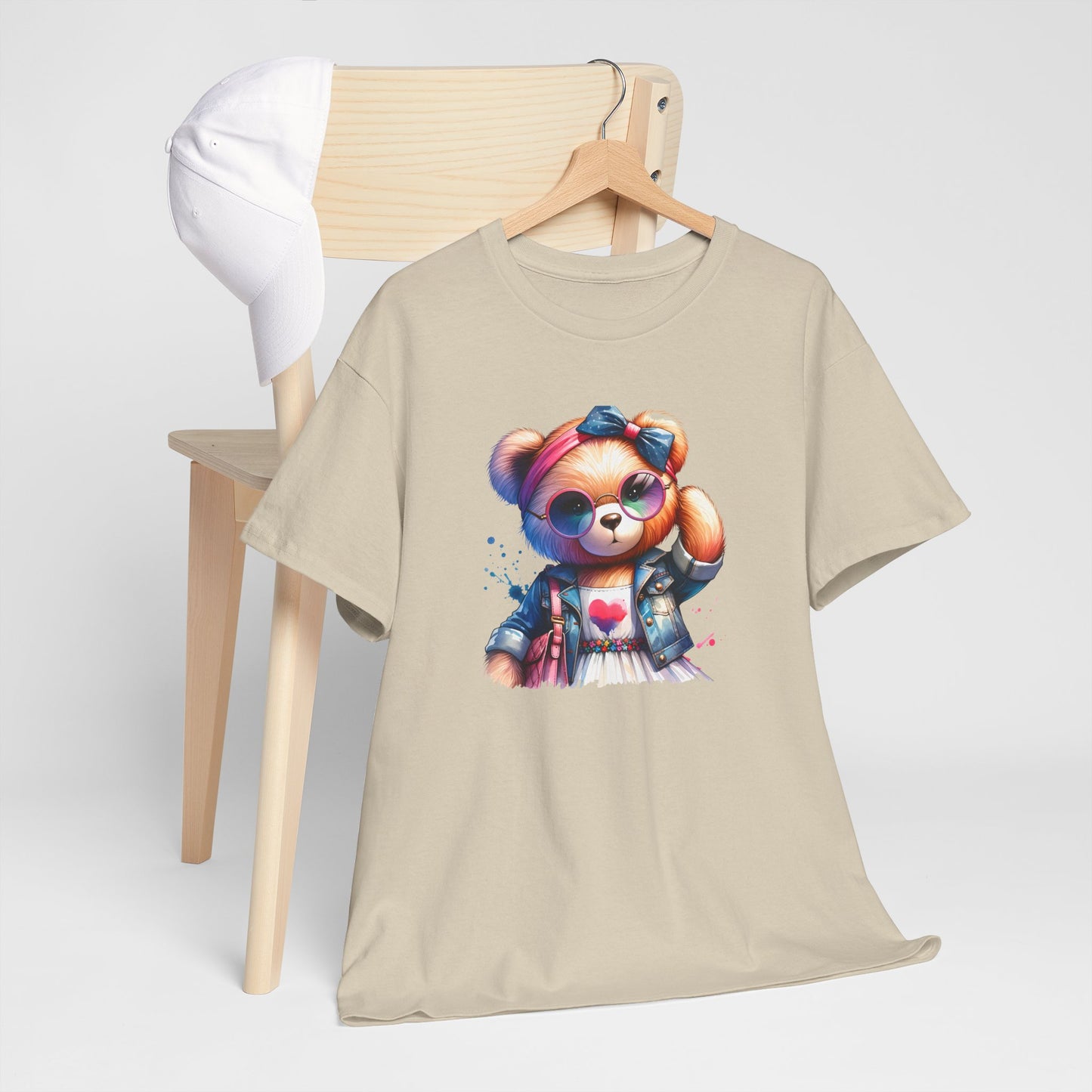 Princess Grace Cute Teddy Bear Unisex Heavy Cotton Tee Playful Graphic T-Shirt for All Ages